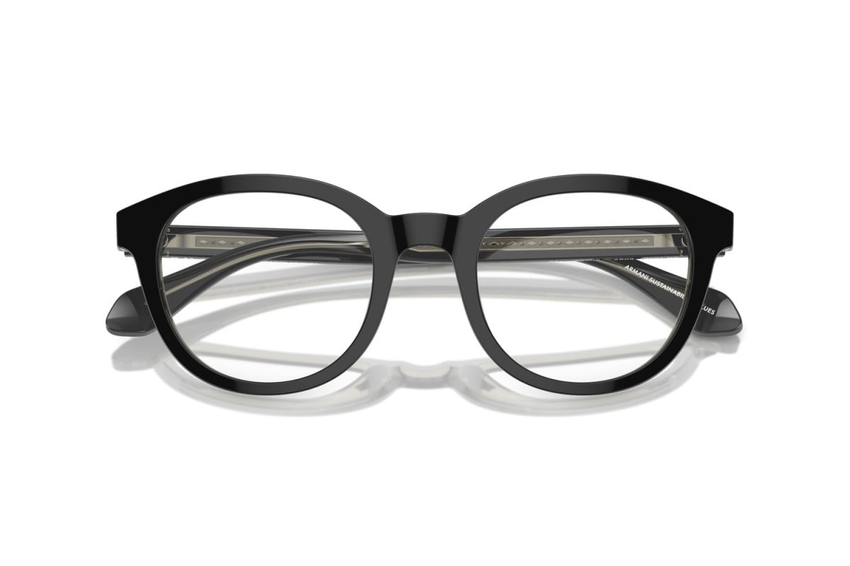OCCHIALE DA VISTA UOMO | GIORGIO ARMANI AR 7256 - 6087 TOP NERO/VERDE TRASPARENTE - CALIBRO 50