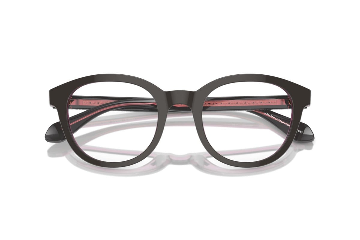 OCCHIALE DA VISTA UOMO | GIORGIO ARMANI AR 7256 - 6088 TOP MARRONE/ROSA TRASPARENTE - CALIBRO 48