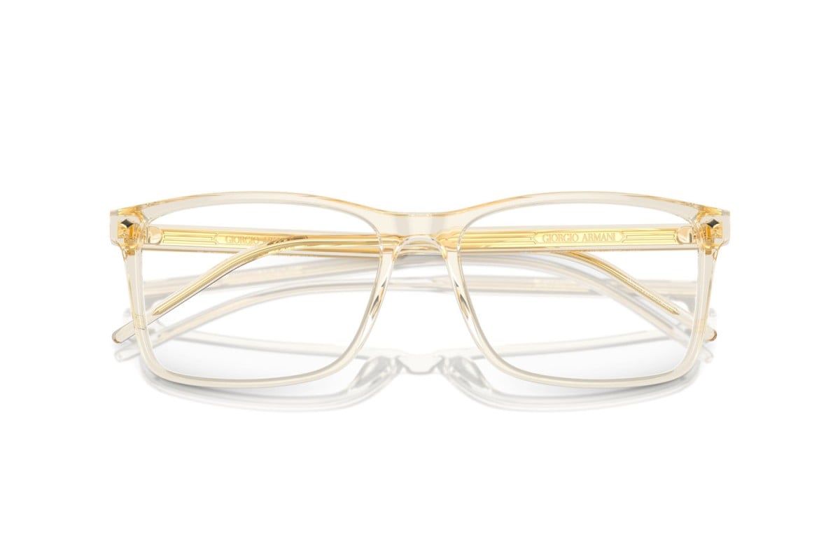 OCCHIALE DA VISTA UOMO | GIORGIO ARMANI AR 7258 - 6077 GIALLO TRASPARENTE - CALIBRO 57