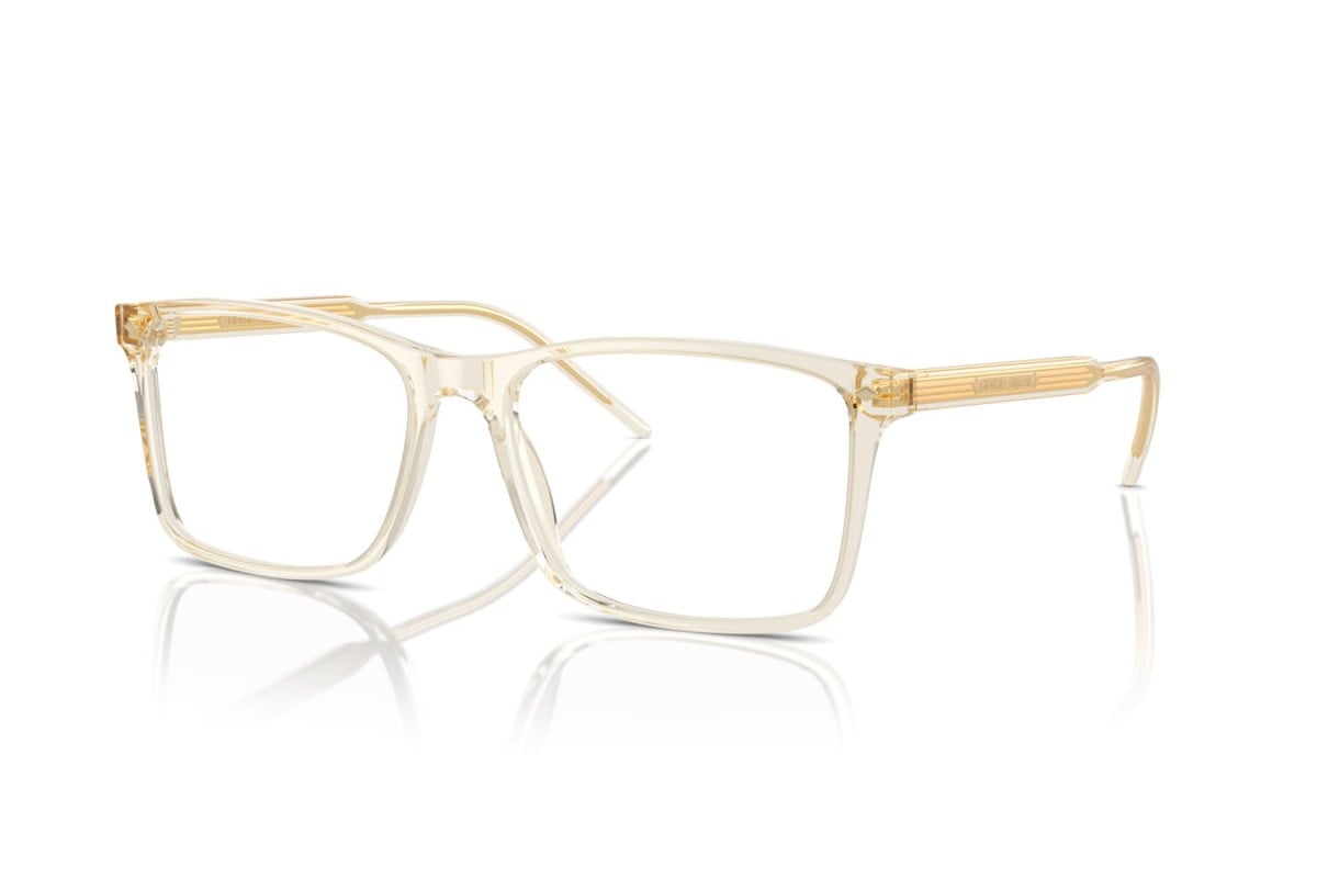 OCCHIALE DA VISTA UOMO | GIORGIO ARMANI AR 7258 - 6077 GIALLO TRASPARENTE - CALIBRO 57