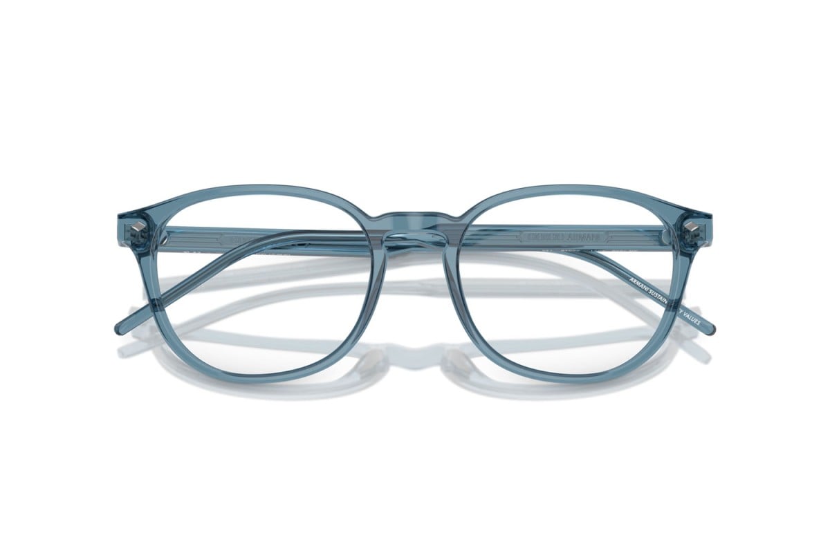 OCCHIALE DA VISTA UOMO | GIORGIO ARMANI AR 7259 - 6071 BLU TRASPARENTE - CALIBRO 52