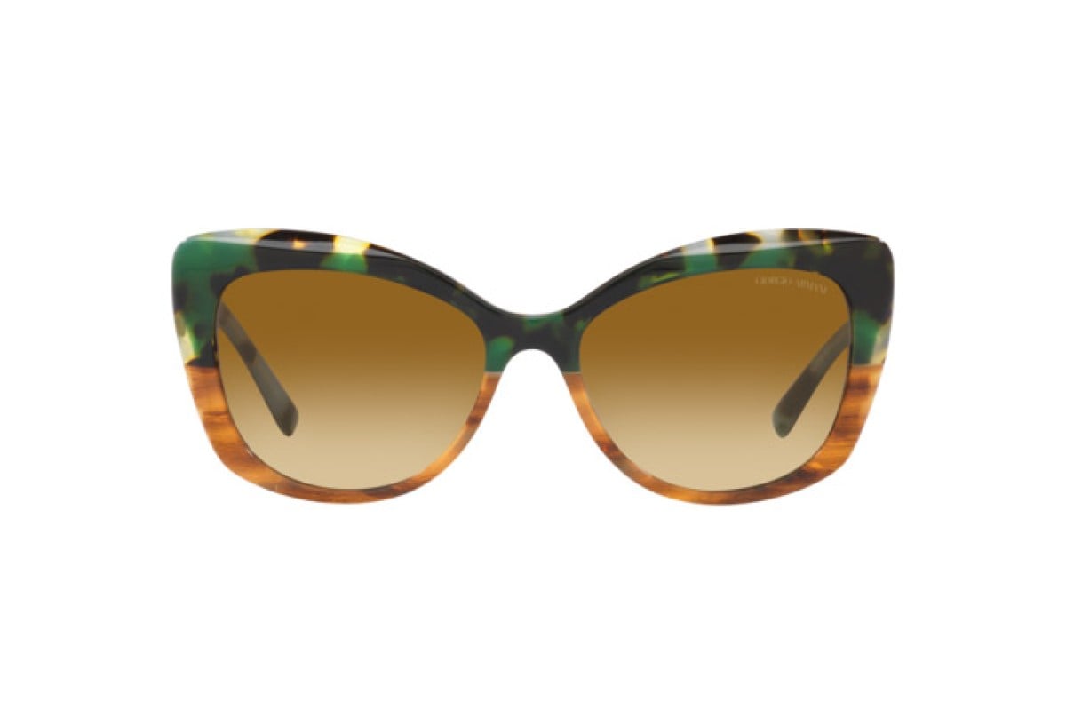 OCCHIALE DA SOLE DONNA | GIORGIO ARMANI AR 8161 - 59302L AVANA VERDE/MARRONE RIGATO - CALIBRO 56