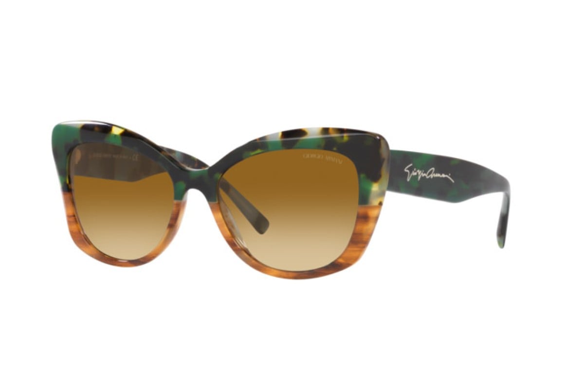 OCCHIALE DA SOLE DONNA | GIORGIO ARMANI AR 8161 - 59302L AVANA VERDE/MARRONE RIGATO - CALIBRO 56