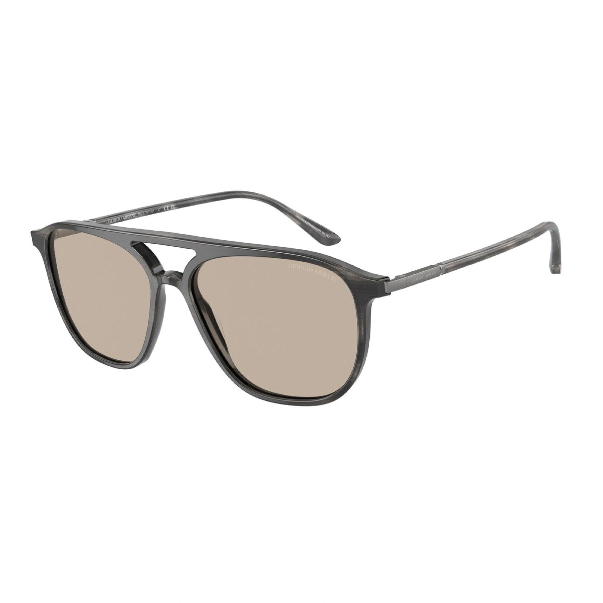 GIORGIO ARMANI AR 8179 - 5964/3 GRIGIO A STRISCE | OCCHIALE DA SOLE UOMO | CALIBRO 56
