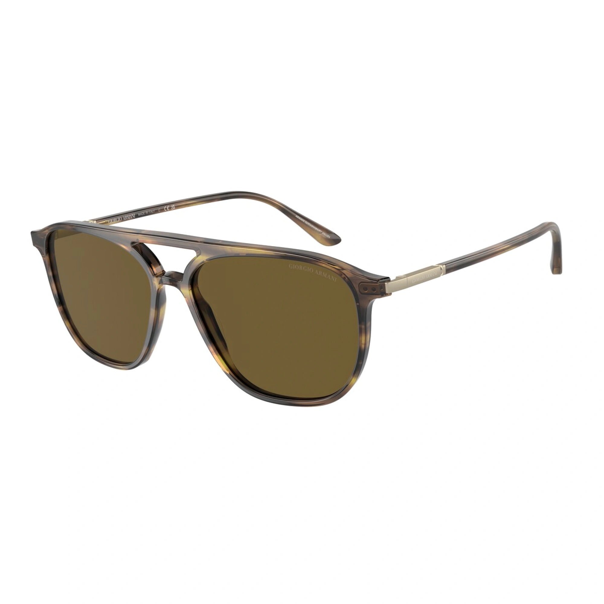 GIORGIO ARMANI AR 8179 - 600273 MARRONE A STRISCE | OCCHIALE DA SOLE UOMO | CALIBRO 56