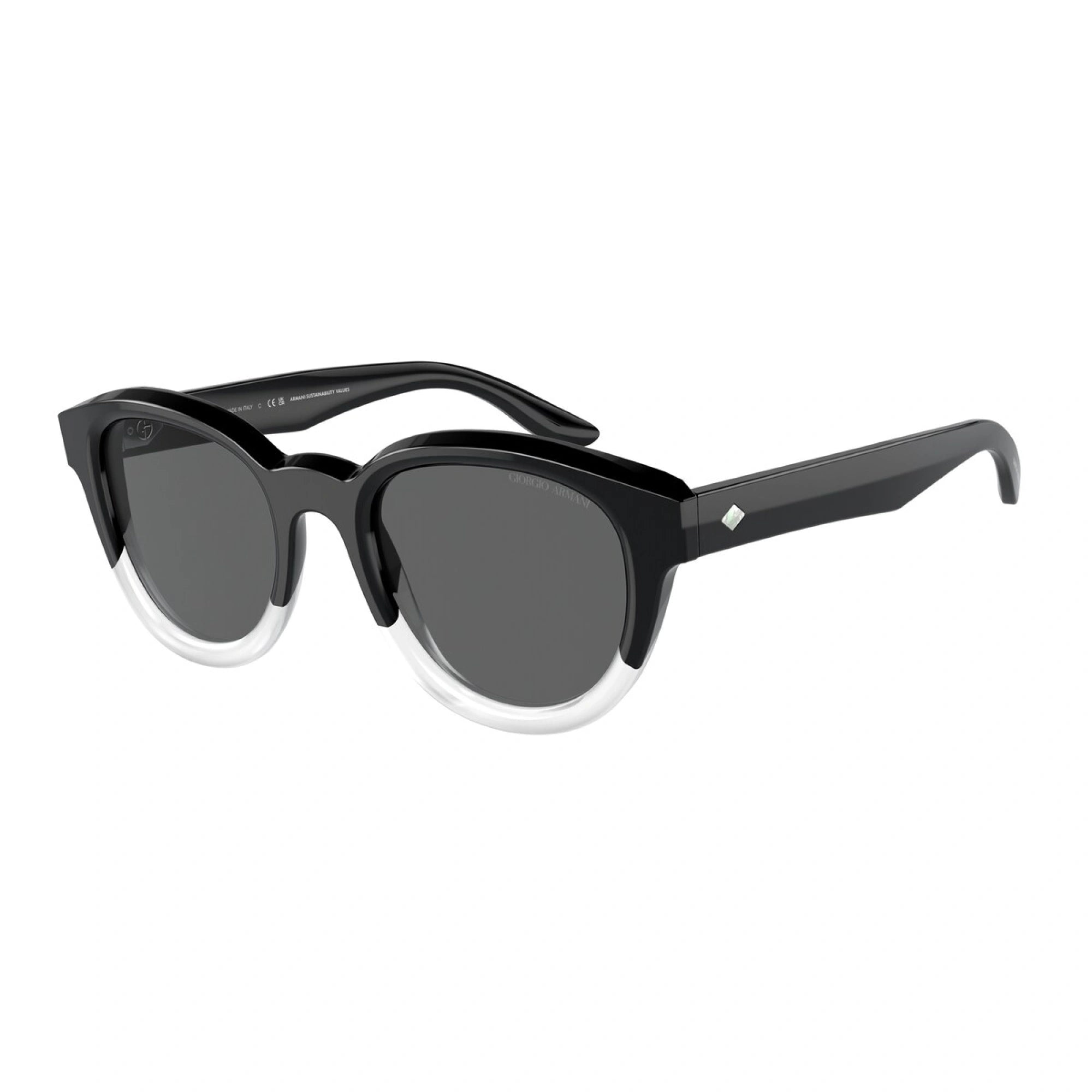 GIORGIO ARMANI AR 8181 - 5996B1 GRADIENTE NERO-BIANCO | OCCHIALE DA SOLE DONNA | CALIBRO 49