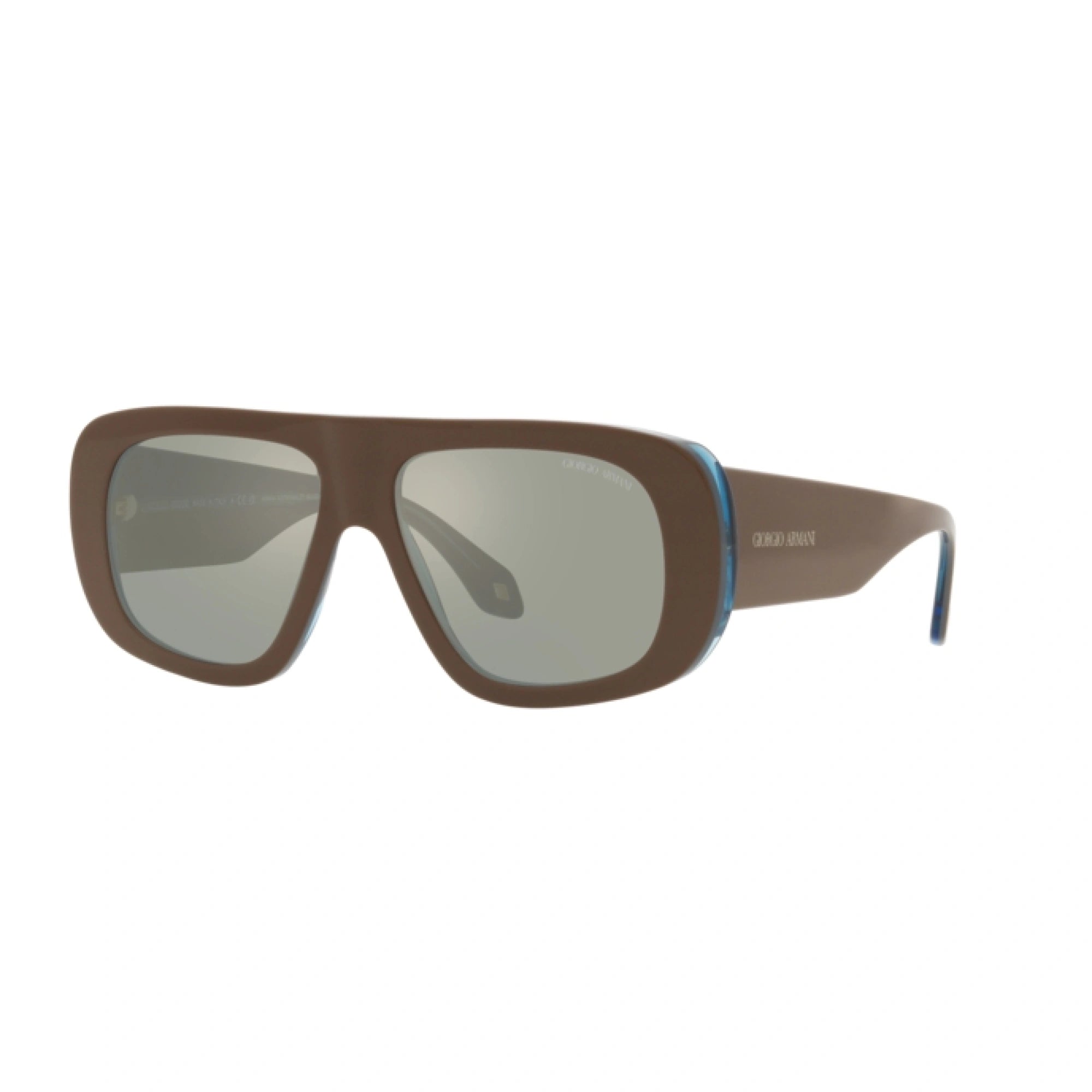 GIORGIO ARMANI AR 8183 - 5985Y5 MARRONE-BLU TRASPARENTE | OCCHIALE DA SOLE UOMO | CALIBRO 56