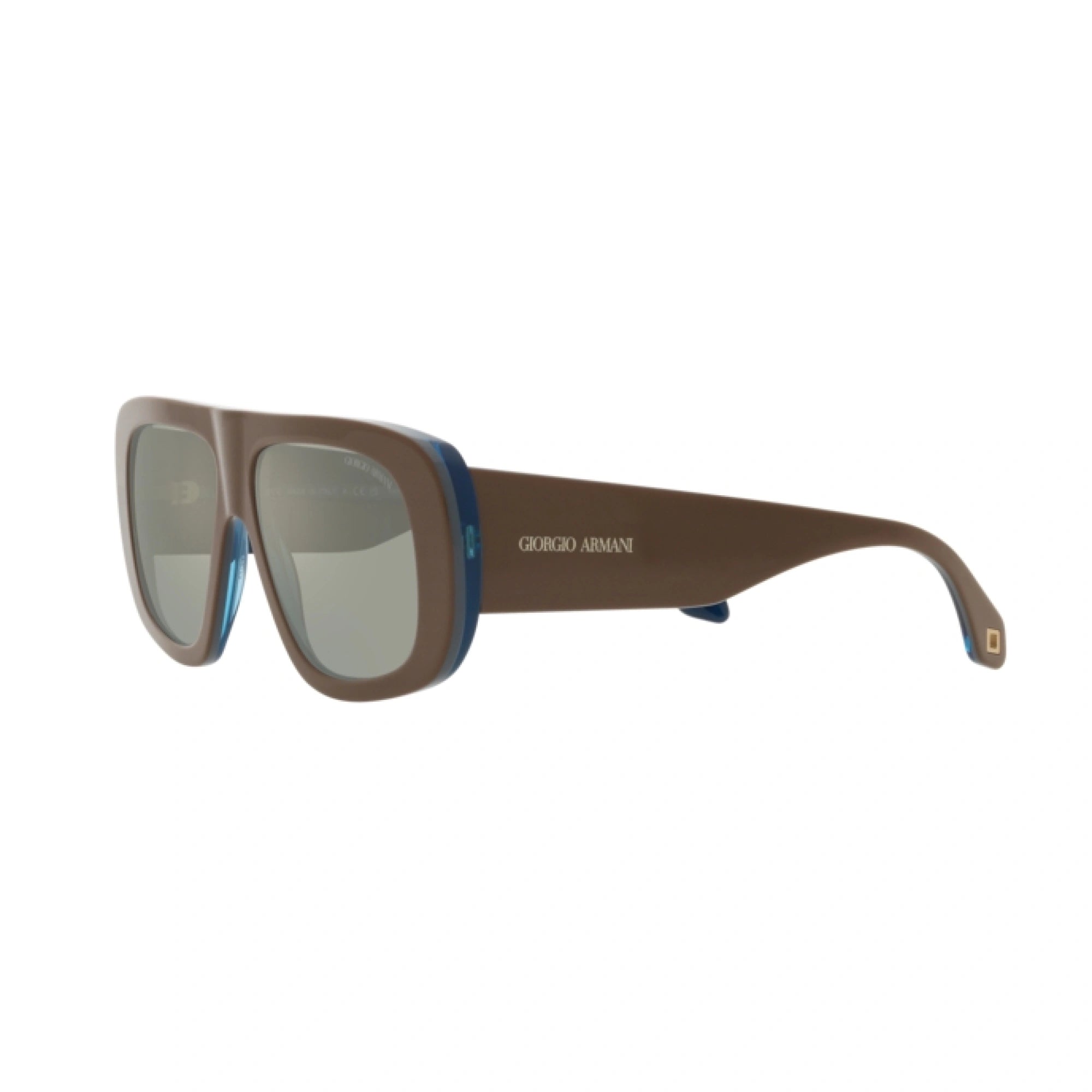 GIORGIO ARMANI AR 8183 - 5985Y5 MARRONE-BLU TRASPARENTE | OCCHIALE DA SOLE UOMO | CALIBRO 56