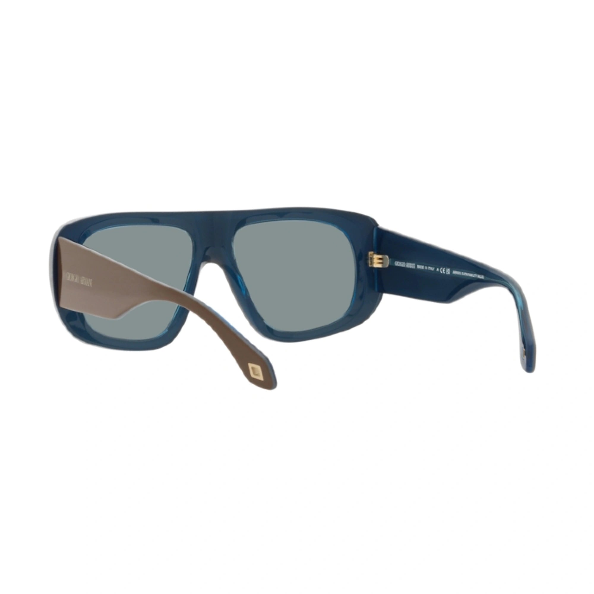 GIORGIO ARMANI AR 8183 - 5985Y5 MARRONE-BLU TRASPARENTE | OCCHIALE DA SOLE UOMO | CALIBRO 56