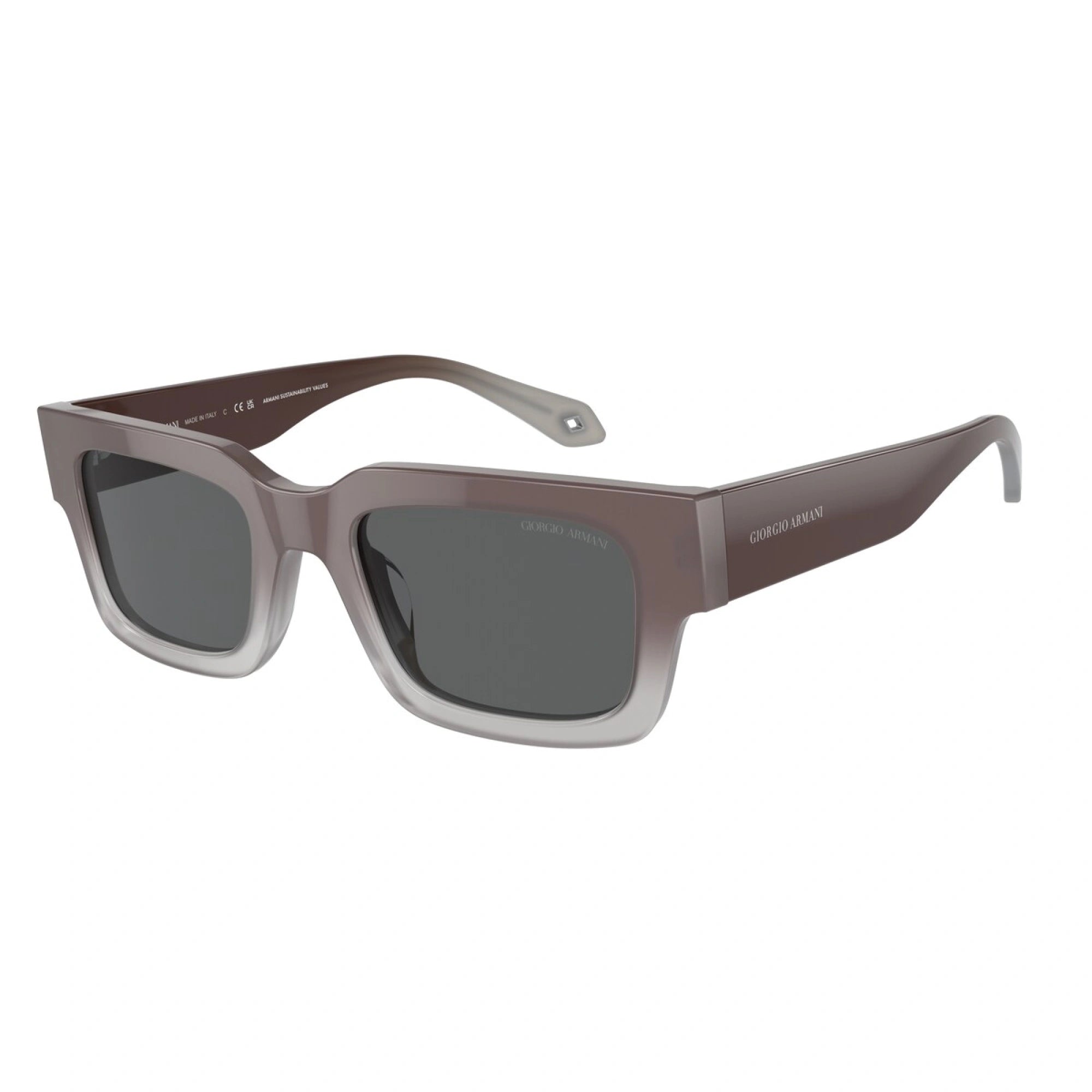 GIORGIO ARMANI AR 8184U - 5980B1 SFUMATURA MARRONE-BLU | OCCHIALE DA SOLE UOMO | CALIBRO 52