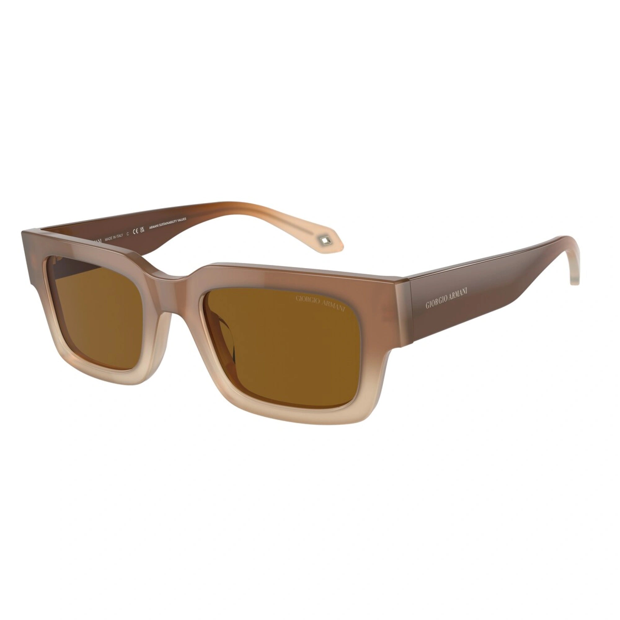 GIORGIO ARMANI AR 8184U - 598133 SFUMATO MARRONE-CRISTALLO | OCCHIALE DA SOLE UOMO | CALIBRO 52
