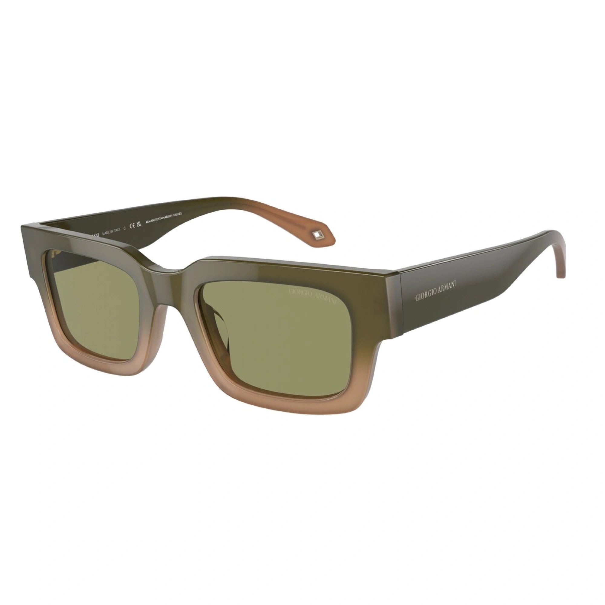 GIORGIO ARMANI AR 8184U - 598214 SFUMATURA VERDE-MARRONE | OCCHIALE DA SOLE UOMO | CALIBRO 52