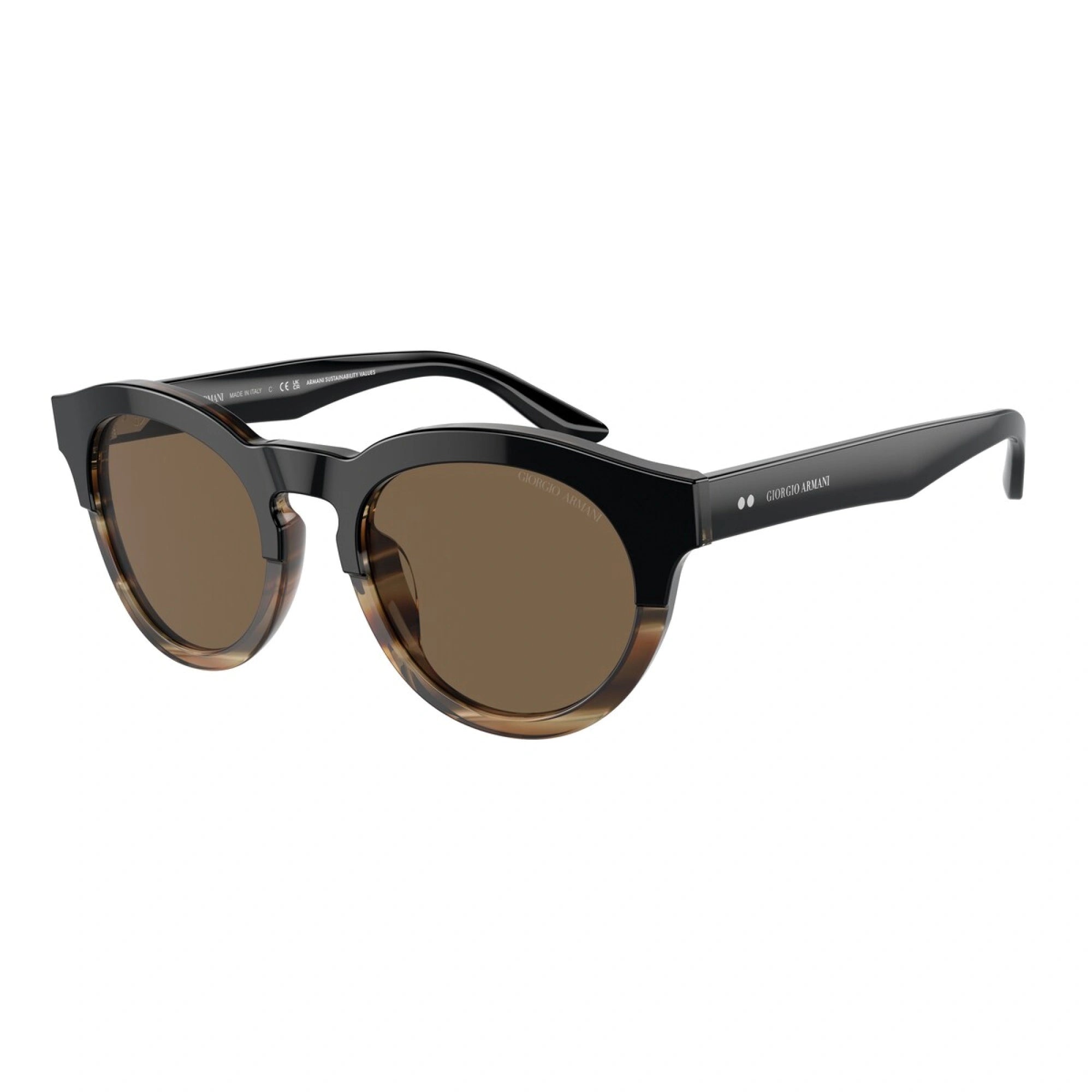 GIORGIO ARMANI AR 8189U - 600673 MARRONE STRIATO DI NERO | OCCHIALE DA SOLE UOMO | CALIBRO 51