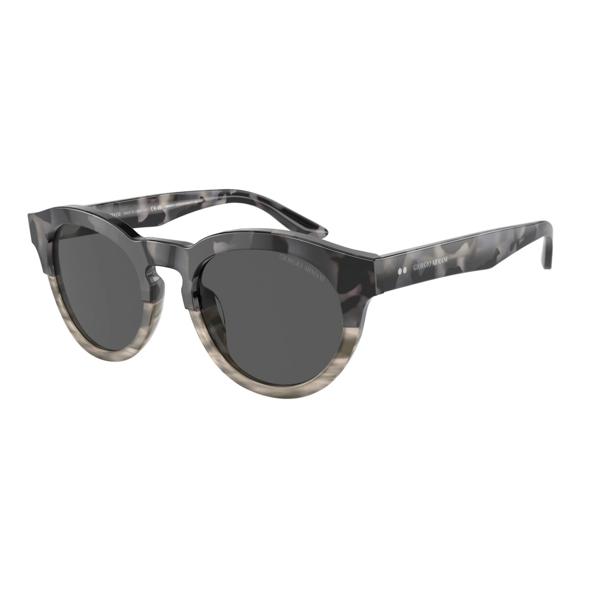 GIORGIO ARMANI AR 8189U - 600987 GRIGIO HAVANA RIGATO GRIGIO | OCCHIALE DA SOLE UOMO | CALIBRO 51