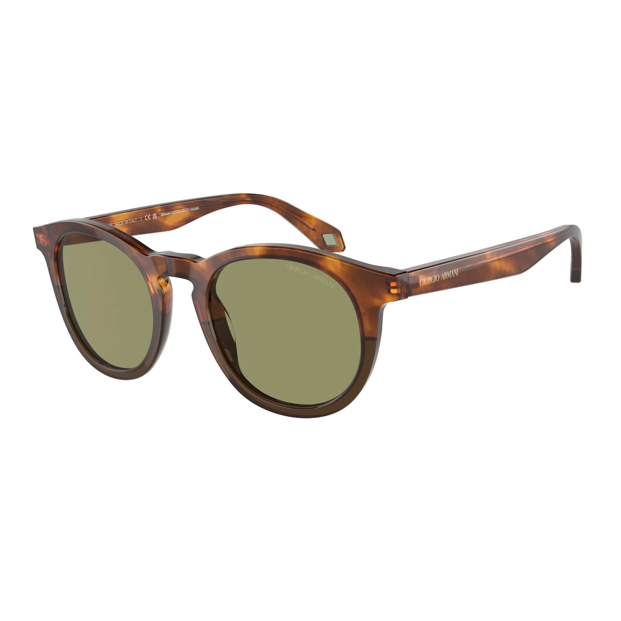 GIORGIO ARMANI AR 8192 - 598814 ROSSO AVANA/VERDE OLIVA OPALE | OCCHIALE DA SOLE UOMO | CALIBRO 50