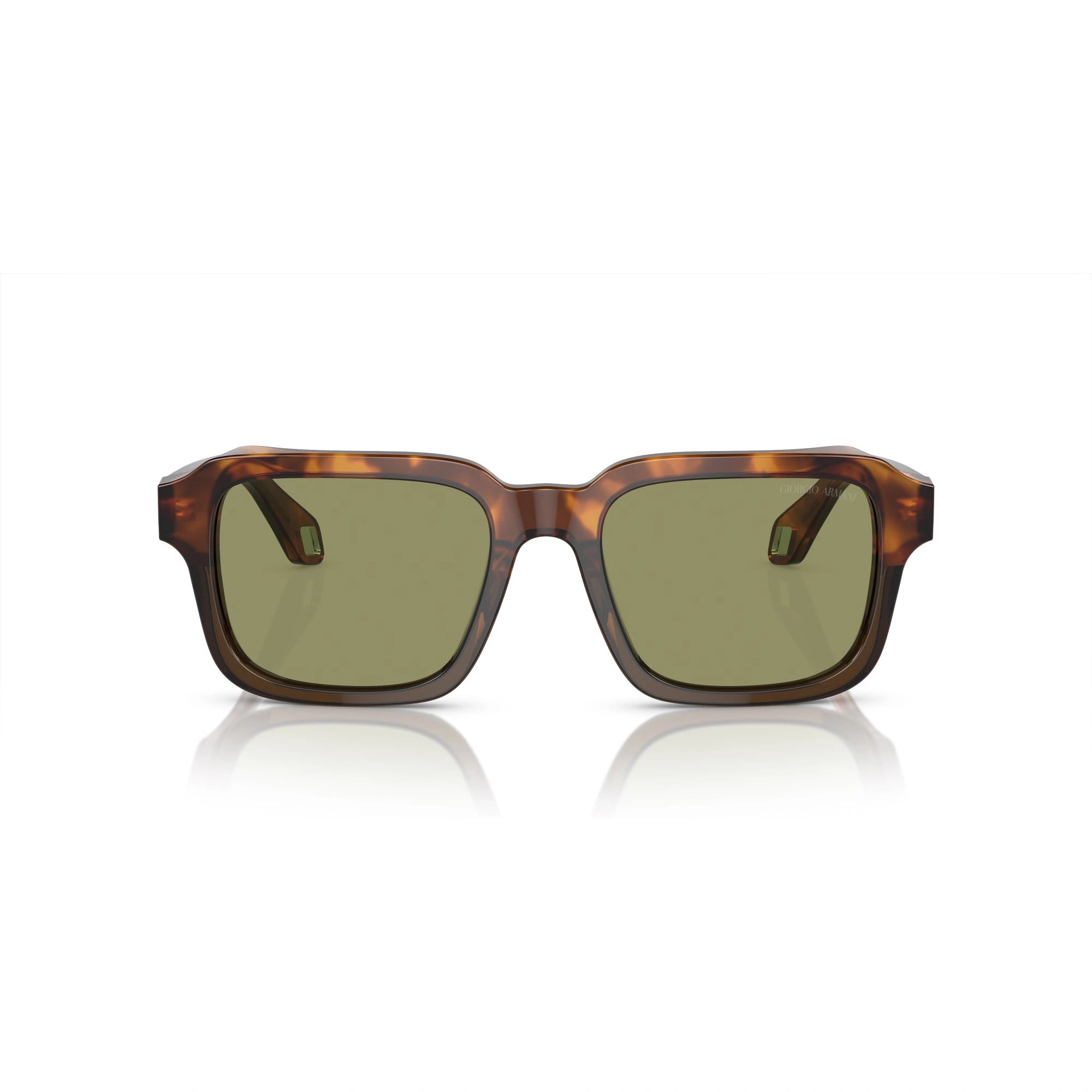 GIORGIO ARMANI AR 8194U - 598814 ROSSO AVANA/VERDE OLIVA OPALINO | OCCHIALE DA SOLE UOMO | CALIBRO 53