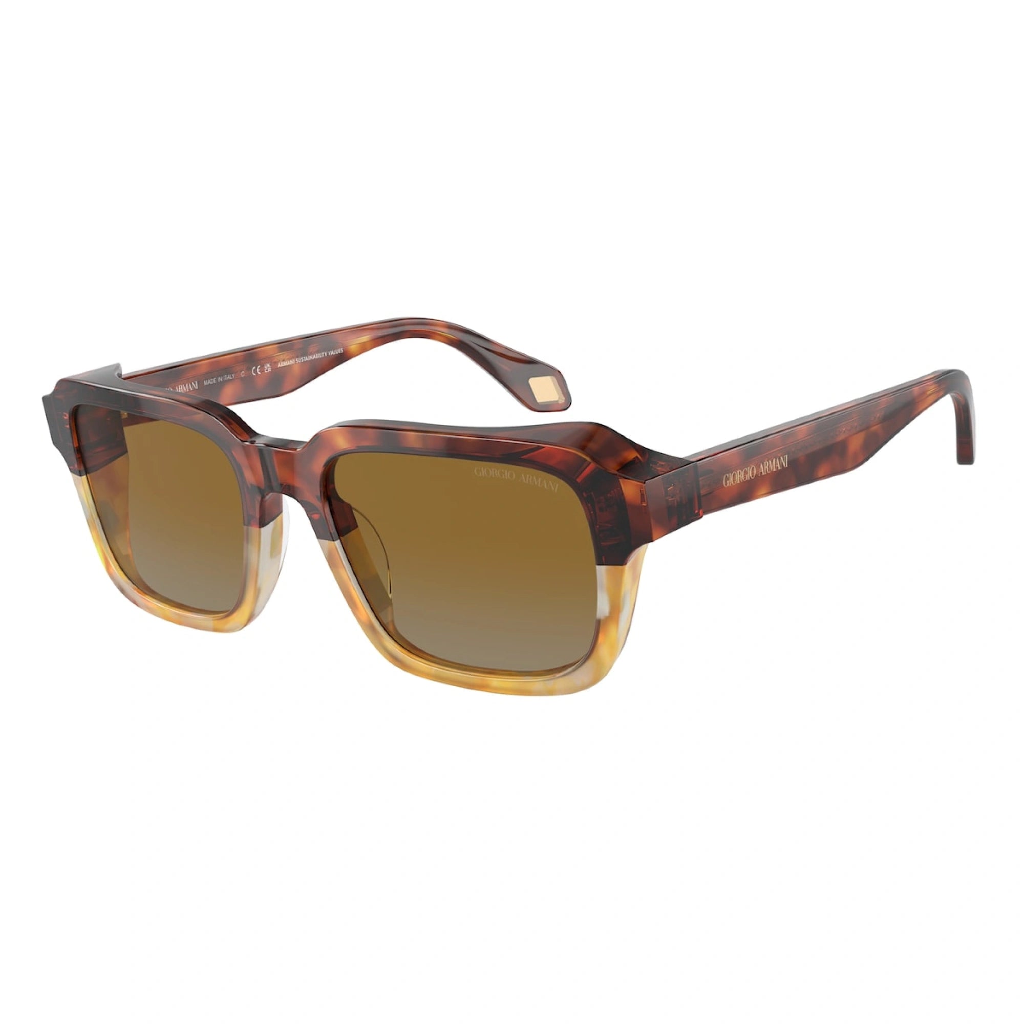 GIORGIO ARMANI AR 8194U - 6034B2 AVANA ROSSO/AVANA MIELE | OCCHIALE DA SOLE UOMO | CALIBRO 53