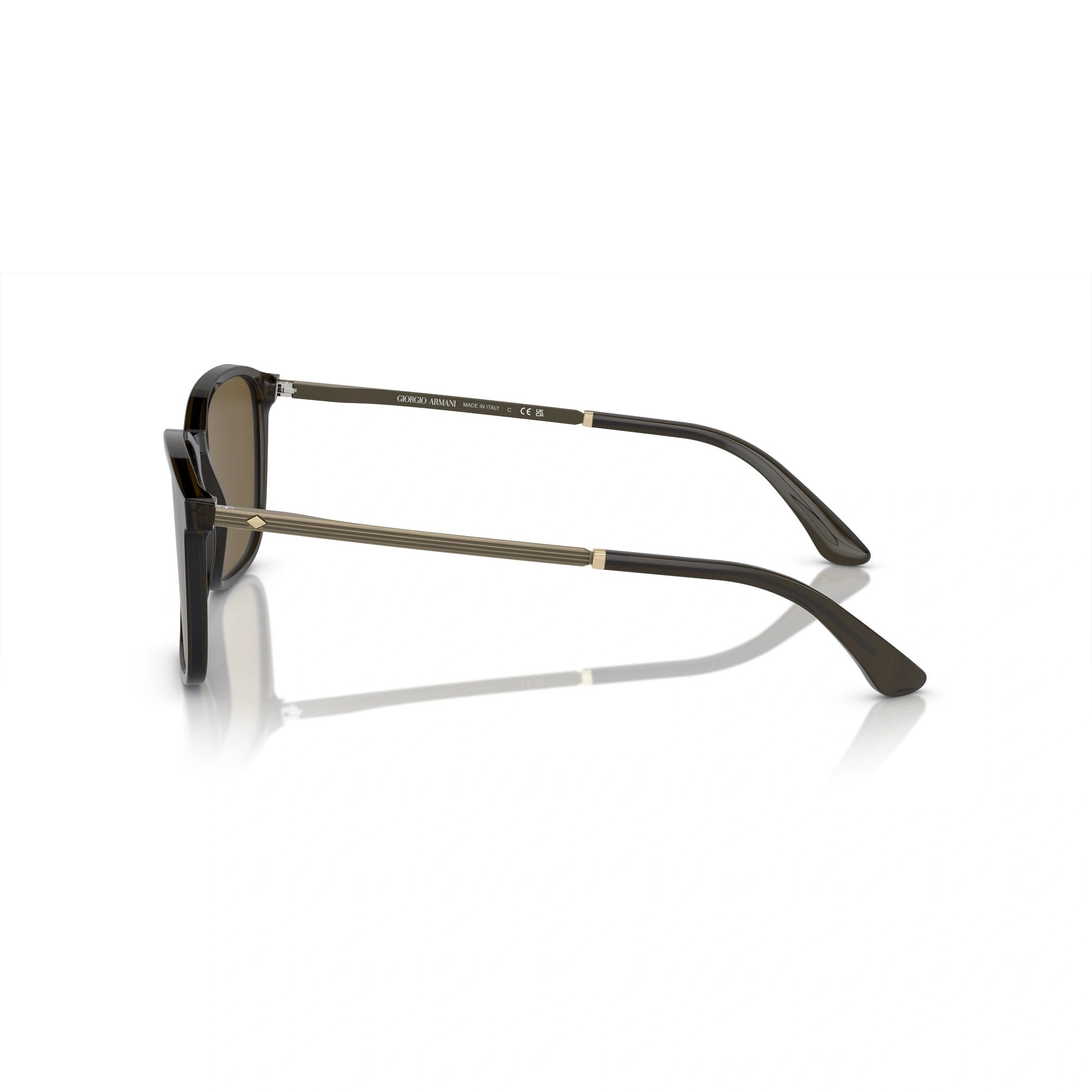 GIORGIO ARMANI AR 8197 - 503073 VERDE OLIVA TRASPARENTE | OCCHIALE DA SOLE UOMO | CALIBRO 55