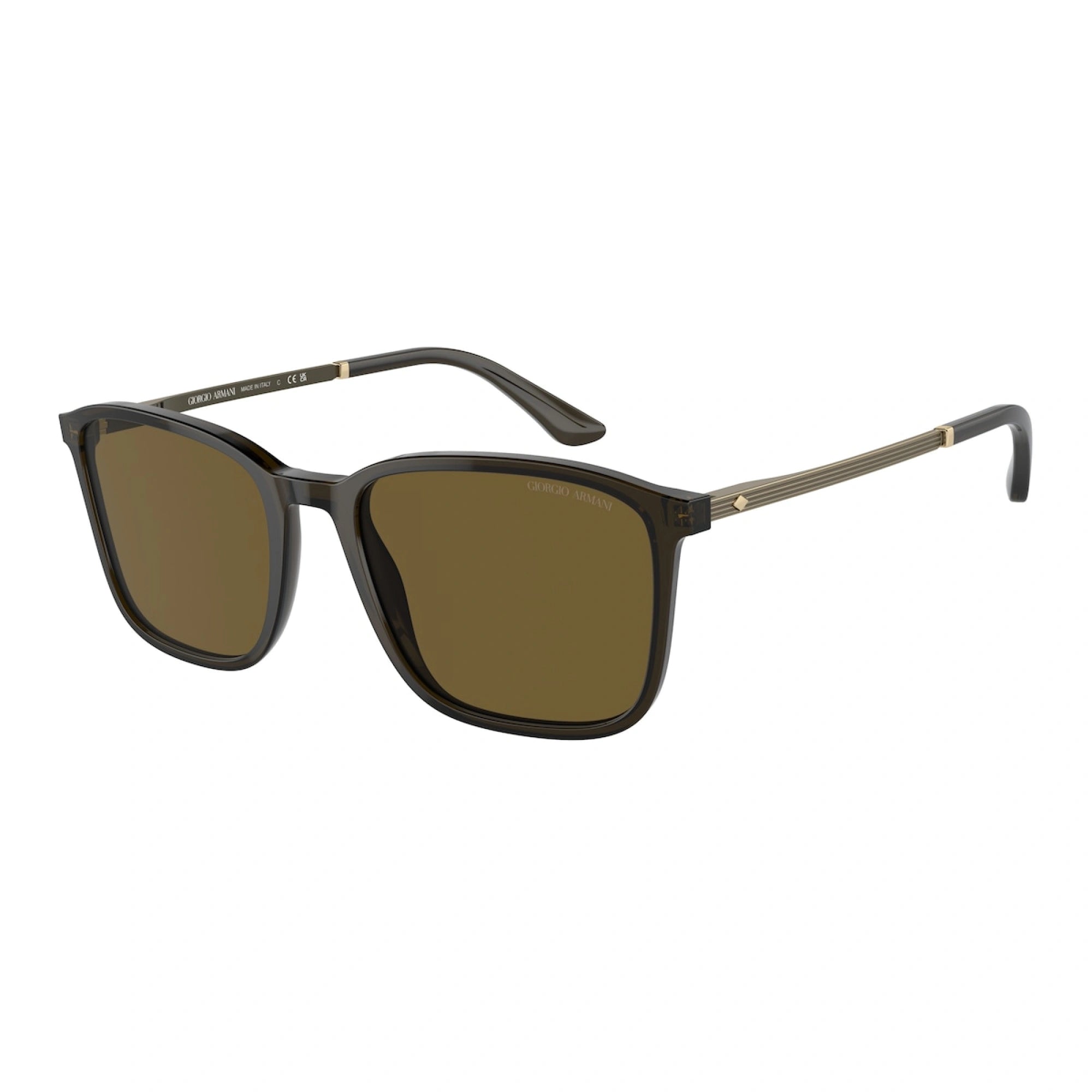 GIORGIO ARMANI AR 8197 - 503073 VERDE OLIVA TRASPARENTE | OCCHIALE DA SOLE UOMO | CALIBRO 55