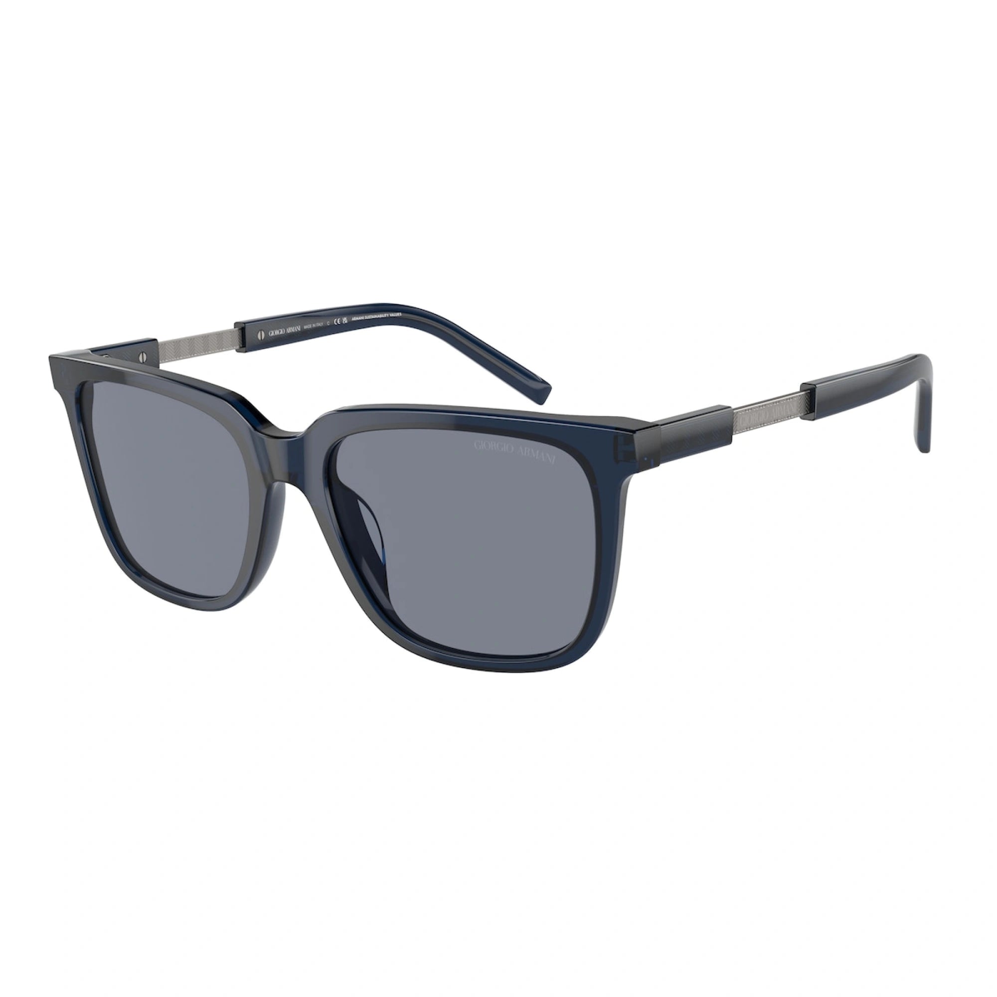 GIORGIO ARMANI AR 8202U - 604719 BLU TRASPARENTE | OCCHIALE DA SOLE UOMO | CALIBRO 55
