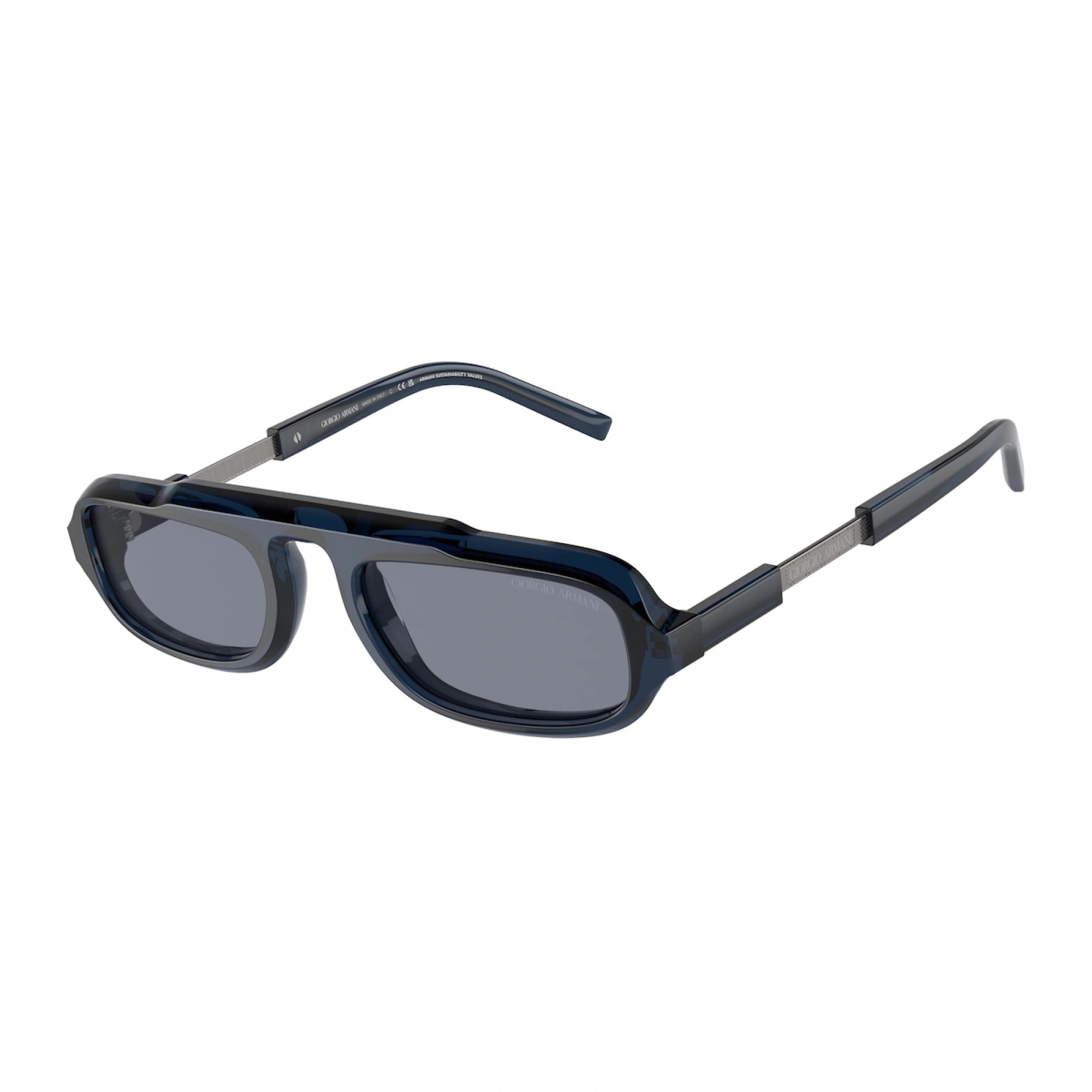 GIORGIO ARMANI AR 8203 - 604719 BLU TRASPARENTE | OCCHIALE DA SOLE UOMO | CALIBRO 51