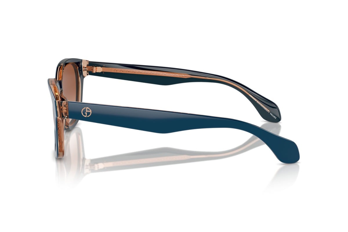 OCCHIALE DA SOLE UOMO | GIORGIO ARMANI AR 8207 - 608513 TOP BLU/MARRONE TRASPARENTE - CALIBRO 50