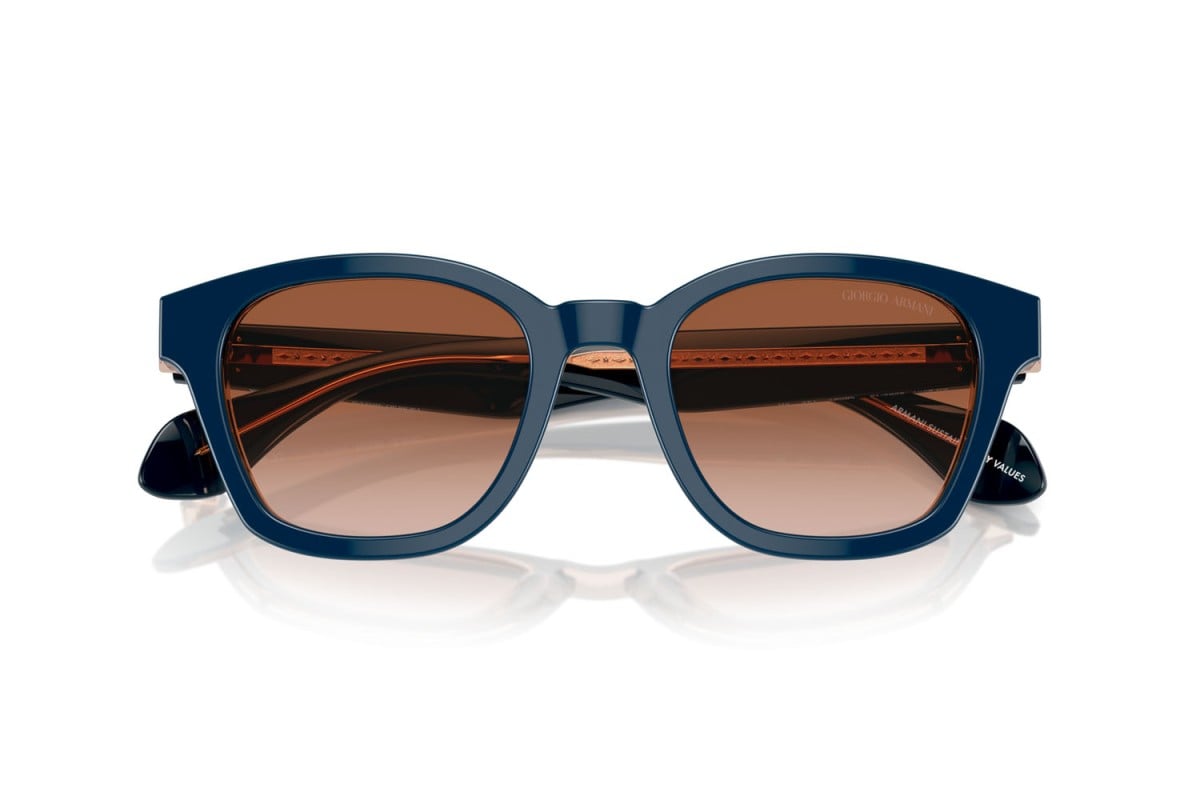 OCCHIALE DA SOLE UOMO | GIORGIO ARMANI AR 8207 - 608513 TOP BLU/MARRONE TRASPARENTE - CALIBRO 50
