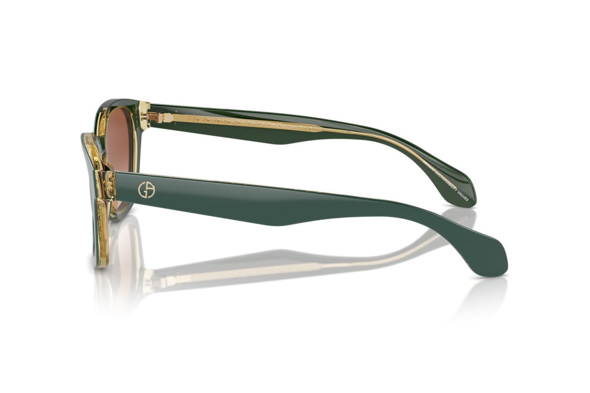 OCCHIALE DA SOLE UOMO | GIORGIO ARMANI AR 8207 - 608613 TOP VERDE/OLIVA TRASPARENTE - CALIBRO 50