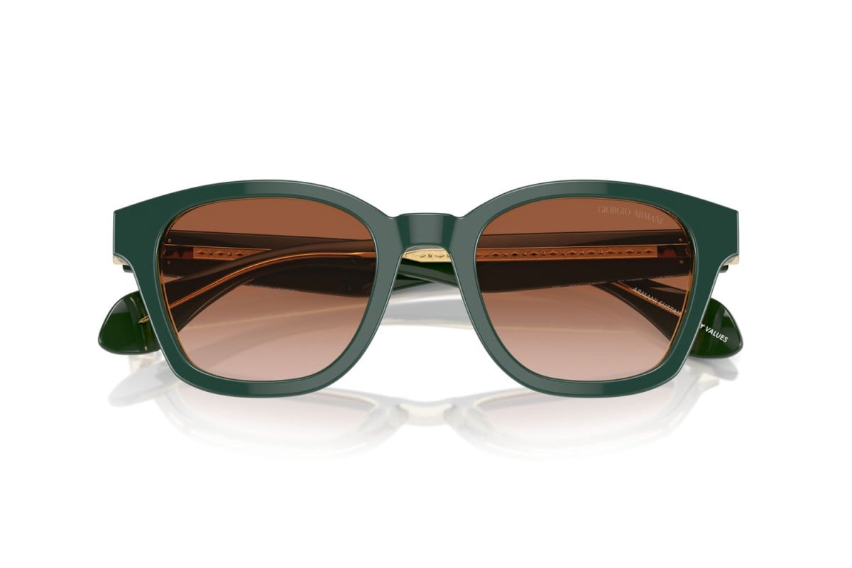 OCCHIALE DA SOLE UOMO | GIORGIO ARMANI AR 8207 - 608613 TOP VERDE/OLIVA TRASPARENTE - CALIBRO 50