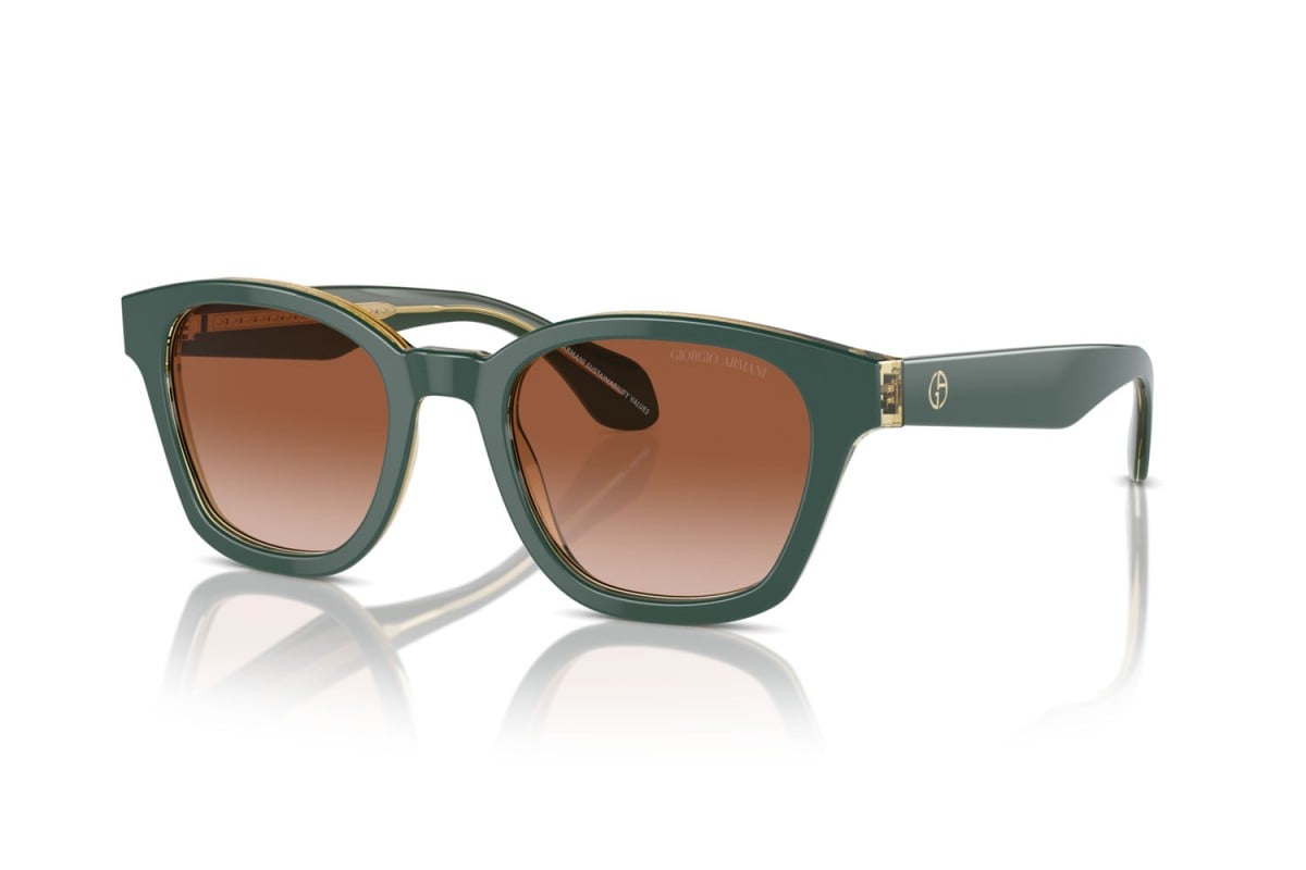 OCCHIALE DA SOLE UOMO | GIORGIO ARMANI AR 8207 - 608613 TOP VERDE/OLIVA TRASPARENTE - CALIBRO 50
