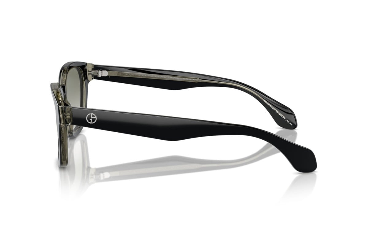 OCCHIALE DA SOLE UOMO | GIORGIO ARMANI AR 8207 - 60873M TOP NERO/VERDE TRASPARENTE - CALIBRO 50