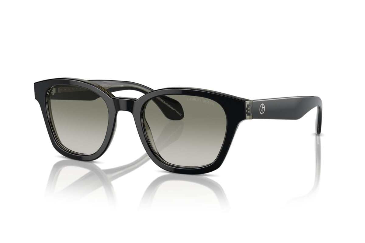 OCCHIALE DA SOLE UOMO | GIORGIO ARMANI AR 8207 - 60873M TOP NERO/VERDE TRASPARENTE - CALIBRO 50