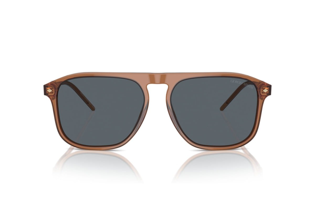 OCCHIALE DA SOLE UOMO | GIORGIO ARMANI AR 8212 - 5932R5 MARRONE TRASPARENTE - CALIBRO 58