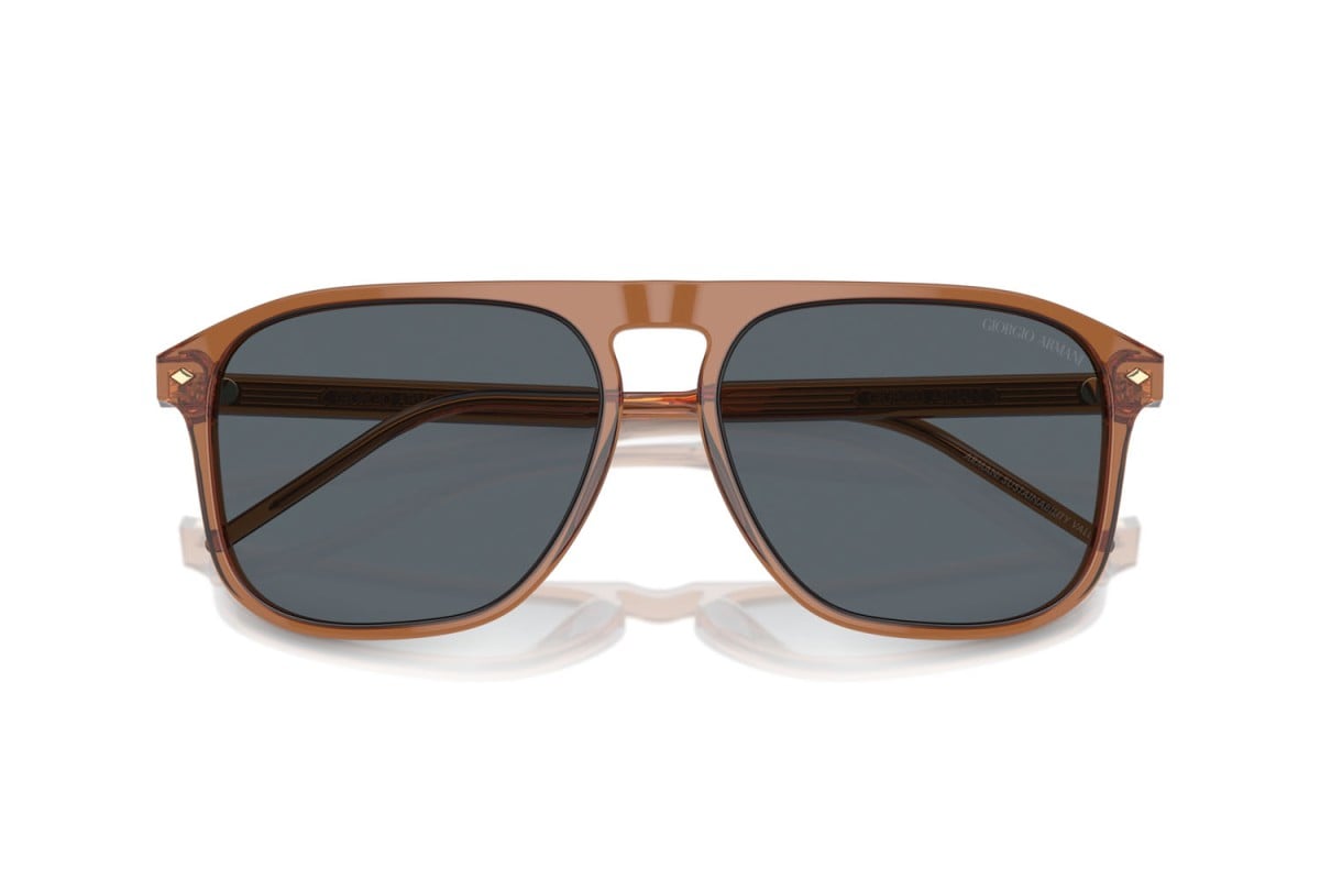 OCCHIALE DA SOLE UOMO | GIORGIO ARMANI AR 8212 - 5932R5 MARRONE TRASPARENTE - CALIBRO 58
