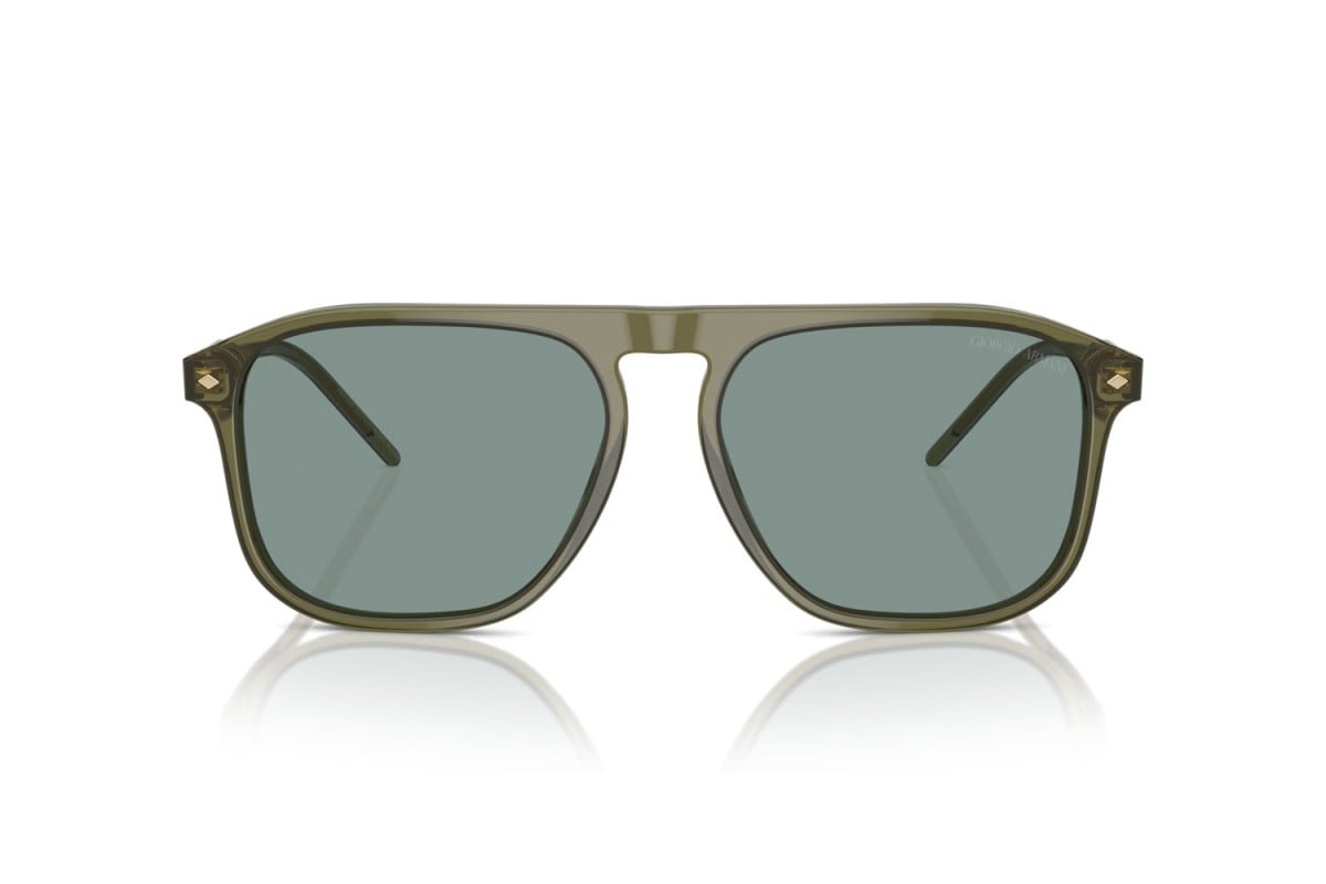 OCCHIALE DA SOLE UOMO | GIORGIO ARMANI AR 8212 - 607456 VERDE TRASPARENTE - CALIBRO 58