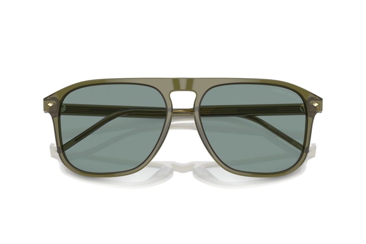 OCCHIALE DA SOLE UOMO | GIORGIO ARMANI AR 8212 - 607456 VERDE TRASPARENTE - CALIBRO 58