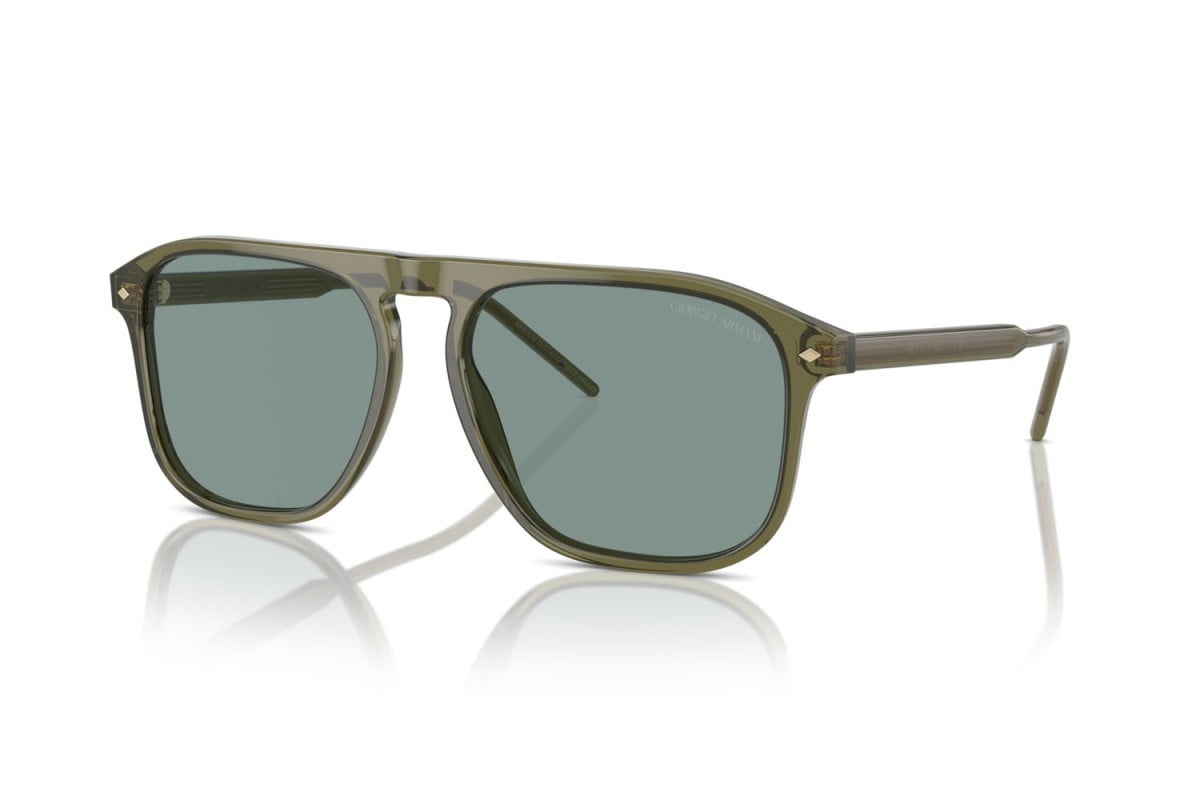 OCCHIALE DA SOLE UOMO | GIORGIO ARMANI AR 8212 - 607456 VERDE TRASPARENTE - CALIBRO 58