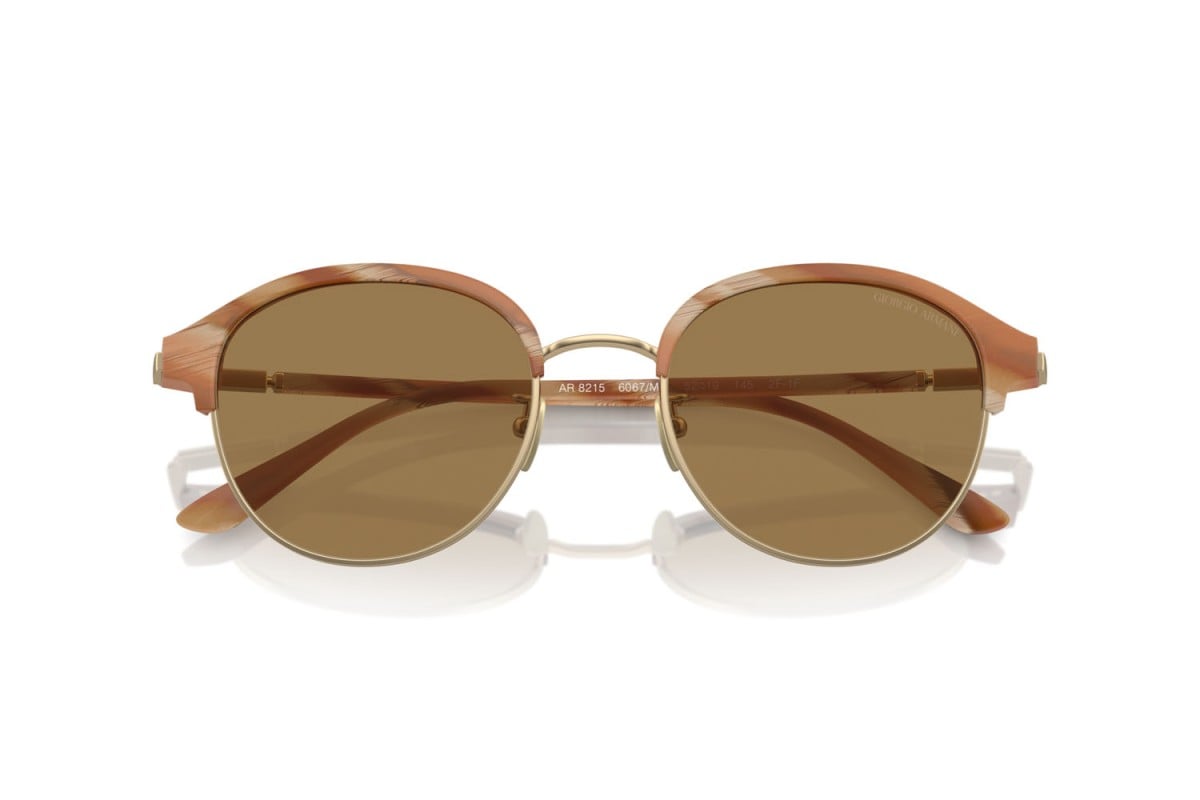 OCCHIALE DA SOLE UOMO | GIORGIO ARMANI AR 8215 - 6067M4 CORNO COLOR MIELE OPACO - CALIBRO 52