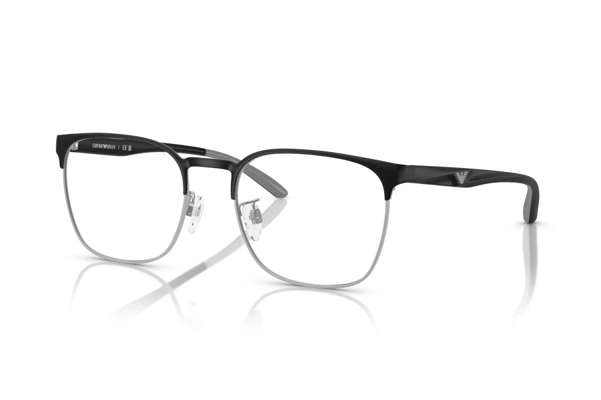OCCHIALE DA VISTA UOMO | EMPORIO ARMANI EA 1135D - 3051 NERO OPACO/ARGENTO OPACO - CALIBRO 55