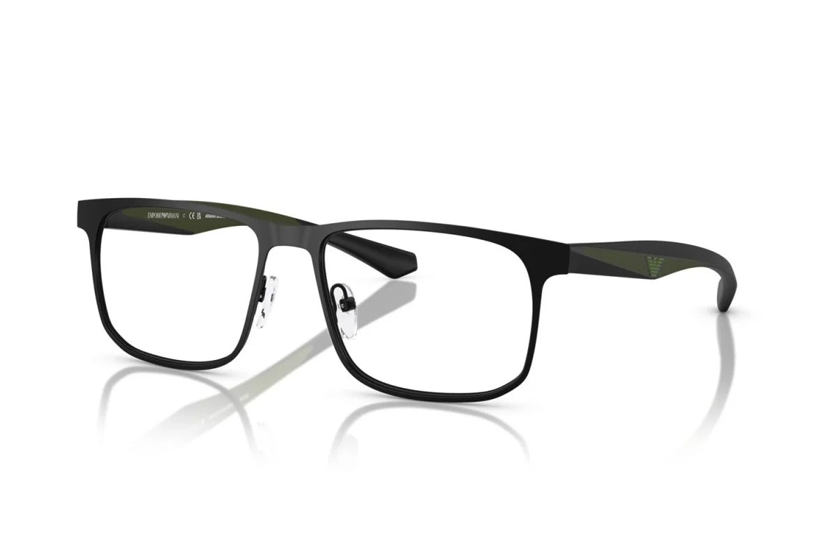 EMPORIO ARMANI - 3001 NERO OPACO | OCCHIALE DA VISTA UOMO - EA 1163 CALIBRO 53