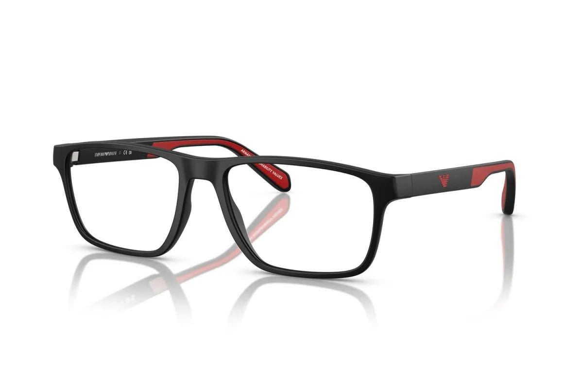 EMPORIO ARMANI - 5997 NERO OPACO | OCCHIALE DA VISTA UOMO - EA 3233 CALIBRO 56