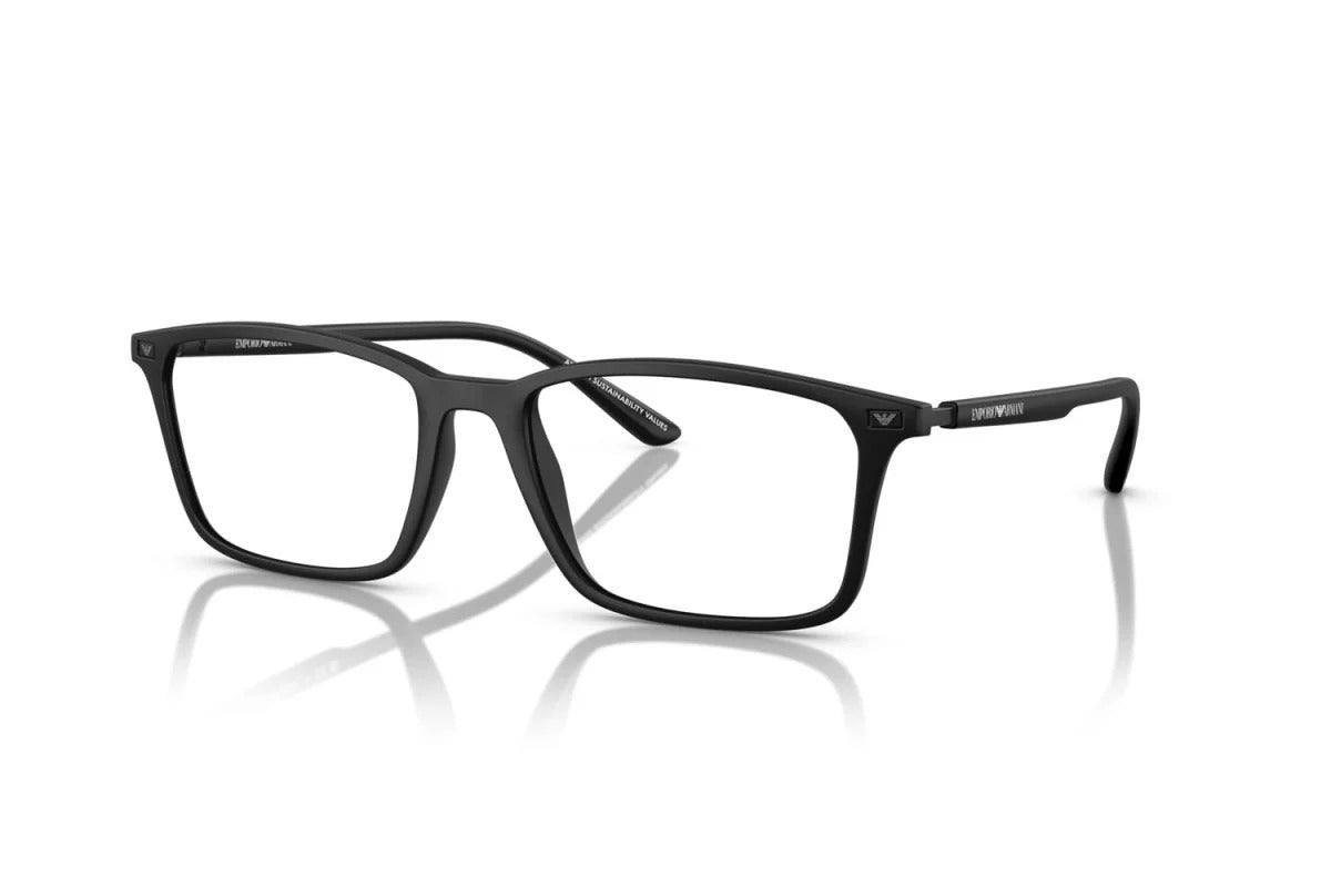 EMPORIO ARMANI - 5001 NERO OPACO | OCCHIALE DA VISTA UOMO - EA 3237 CALIBRO 55