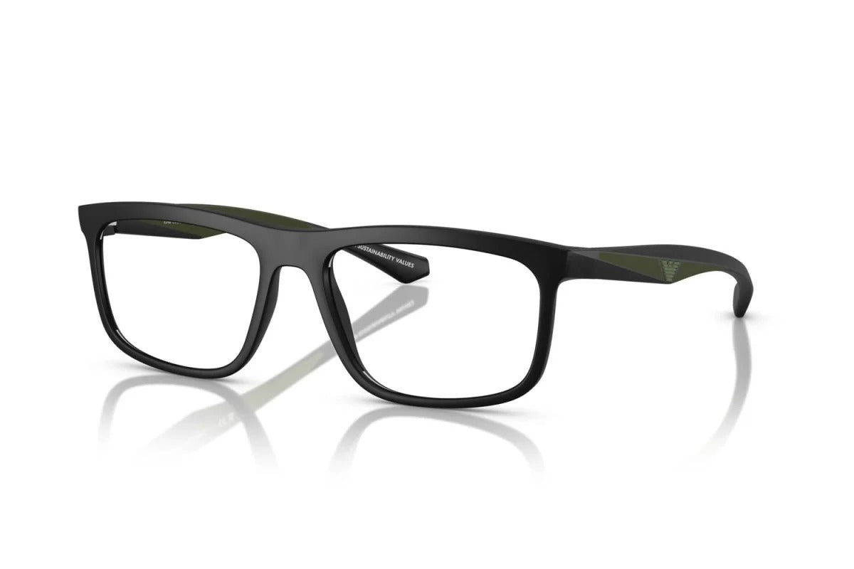 EMPORIO ARMANI - 5001 NERO OPACO | OCCHIALE DA VISTA UOMO - EA 3246 CALIBRO 55
