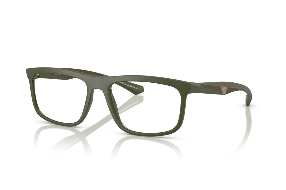 EMPORIO ARMANI - 6184 VERDE OPACO | OCCHIALE DA VISTA UOMO - EA 3246 CALIBRO 53