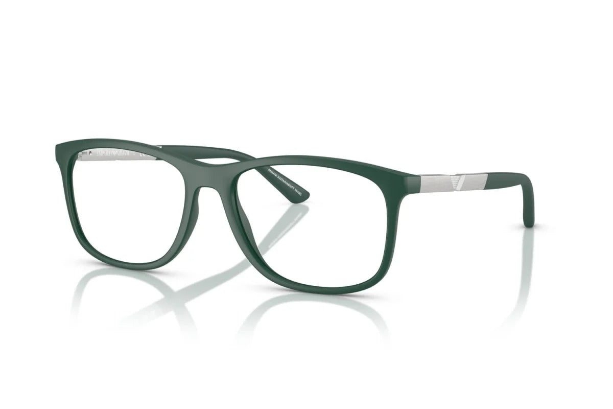 EMPORIO ARMANI - 6190 VERDE SCURO OPACO | OCCHIALE DA VISTA UOMO - EA 3247 CALIBRO 55