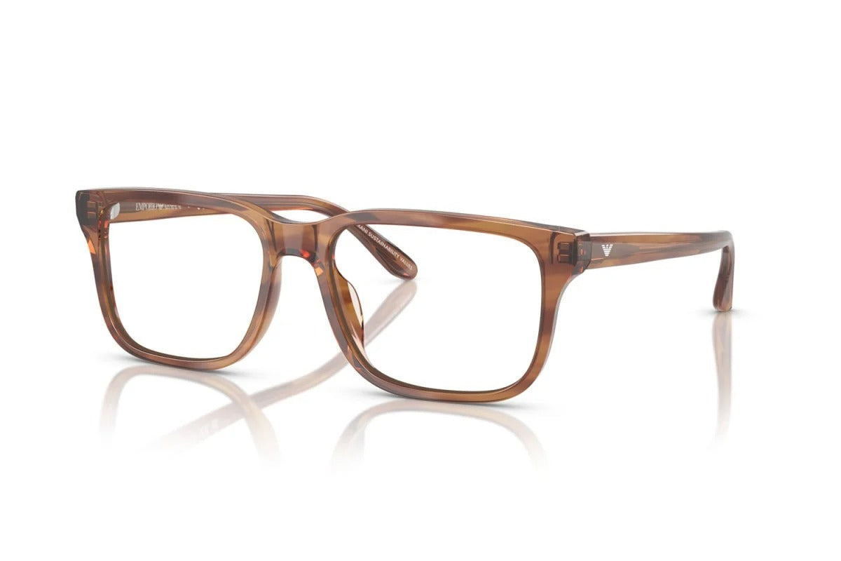 EMPORIO ARMANI - 6203 MARRONE AVANA LUCIDO | OCCHIALE DA VISTA UOMO - EA 3250U CALIBRO 54