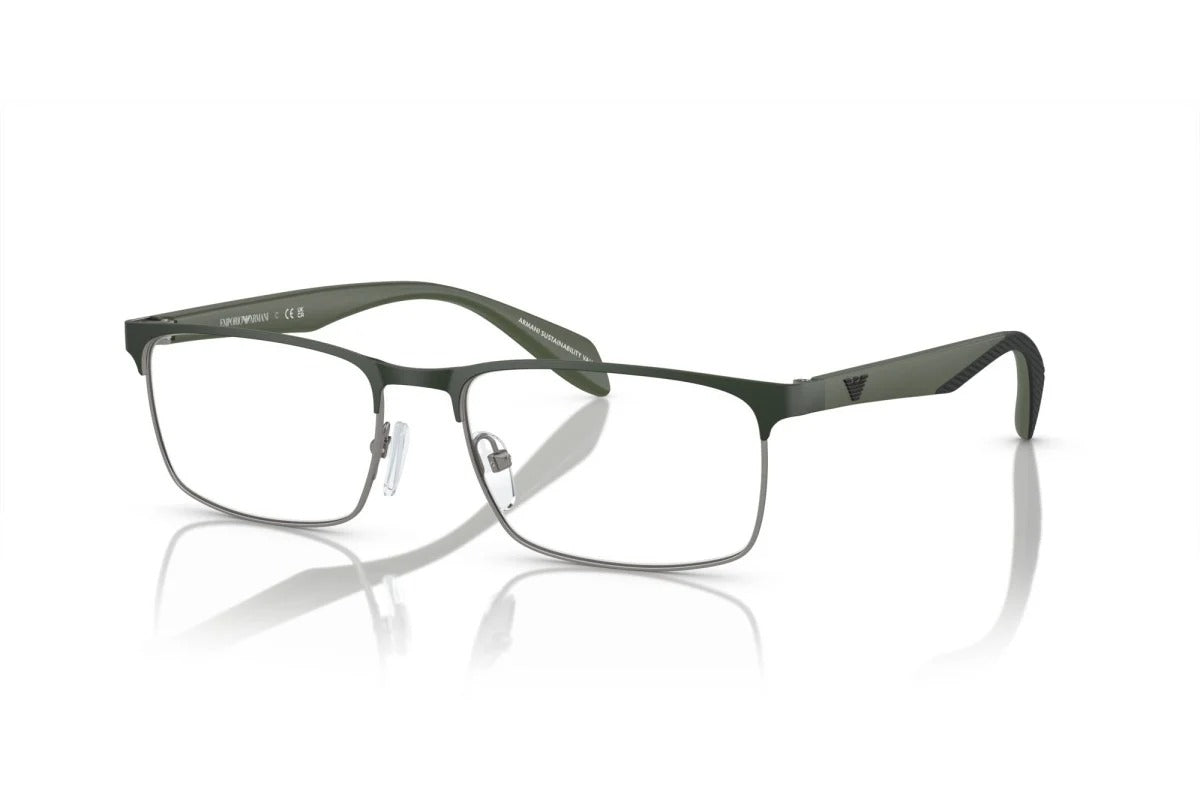 OCCHIALE DA VISTA UOMO | EMPORIO ARMANI EA 1149 - 3367 CANNA DI FUCILE OPACO/VERDE - CALIBRO 56
