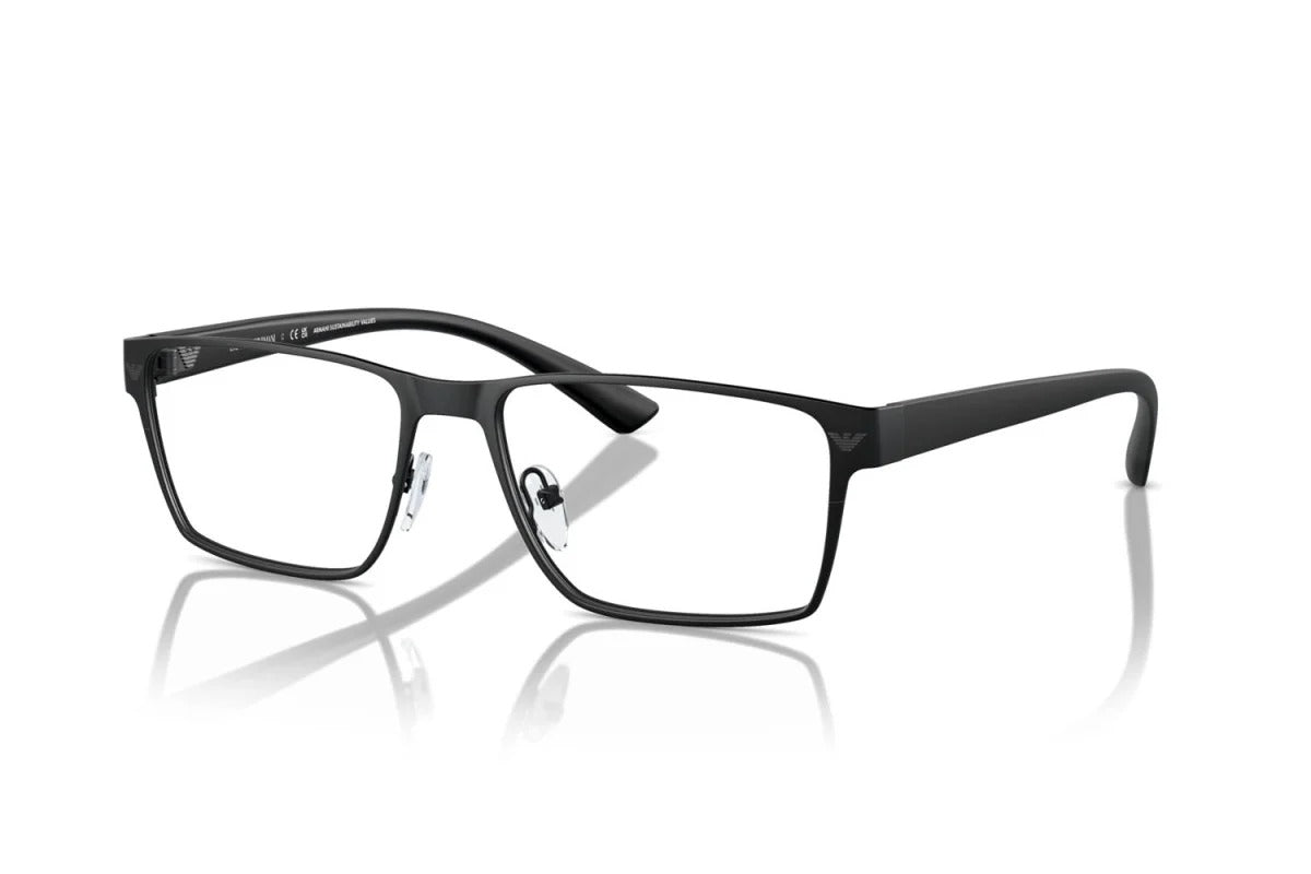 EMPORIO ARMANI - 3001 NERO OPACO | OCCHIALE DA VISTA UOMO - EA 1157 CALIBRO 55
