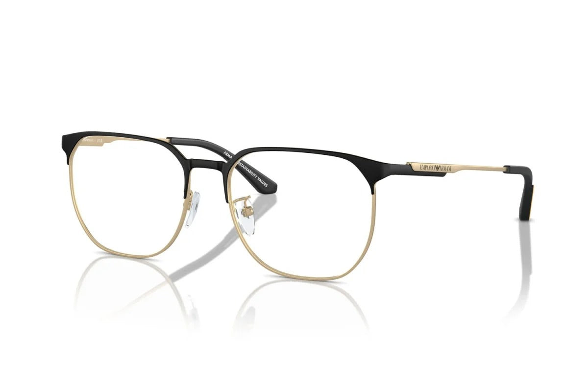 EMPORIO ARMANI - 3002 ORO PALLIDO OPACO/NERO | OCCHIALE DA VISTA UOMO - EA 1158D CALIBRO 54