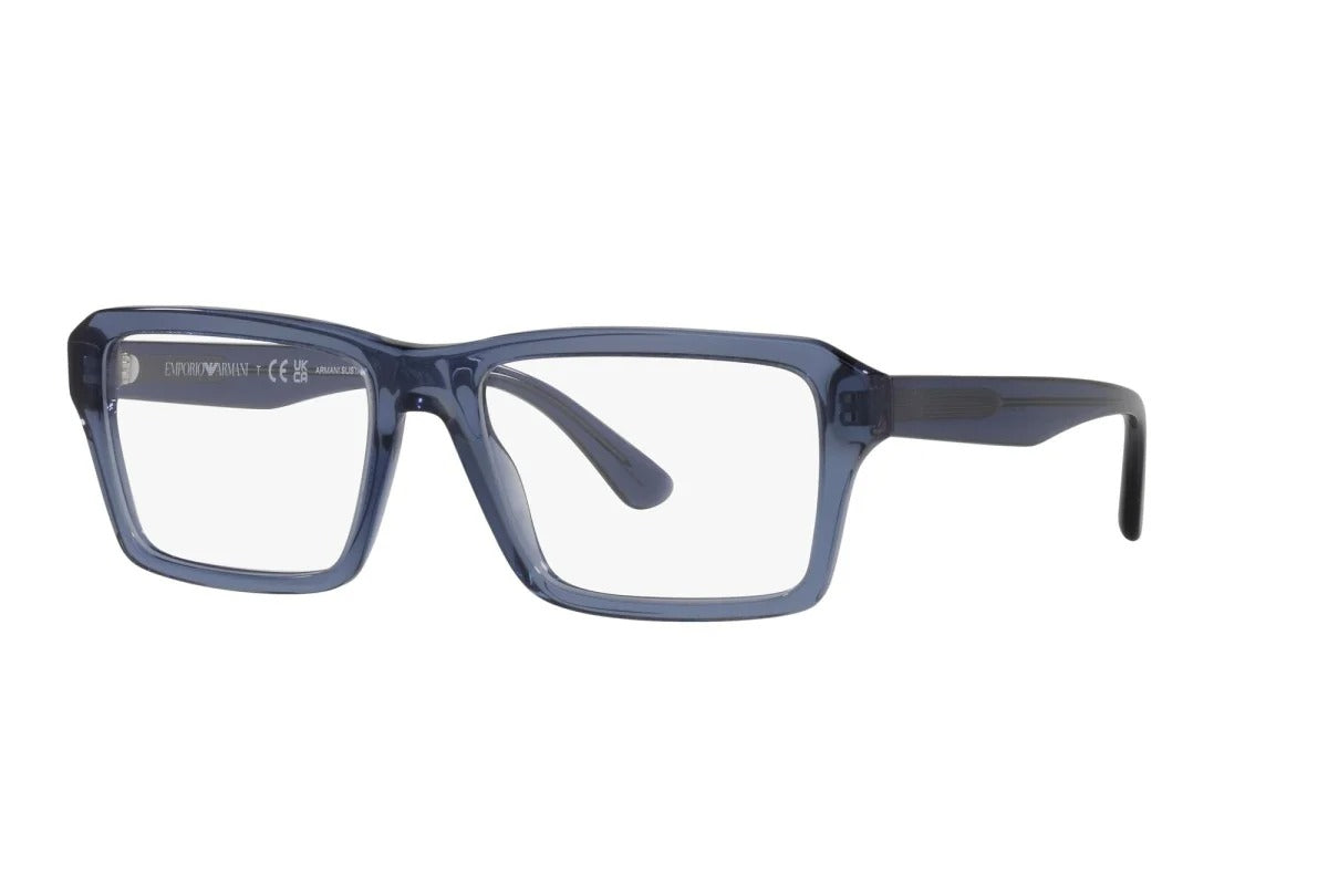 OCCHIALE DA VISTA UOMO | EMPORIO ARMANI EA 3206 - 5072 BLU TRASPARENTE LUCIDO - CALIBRO 54